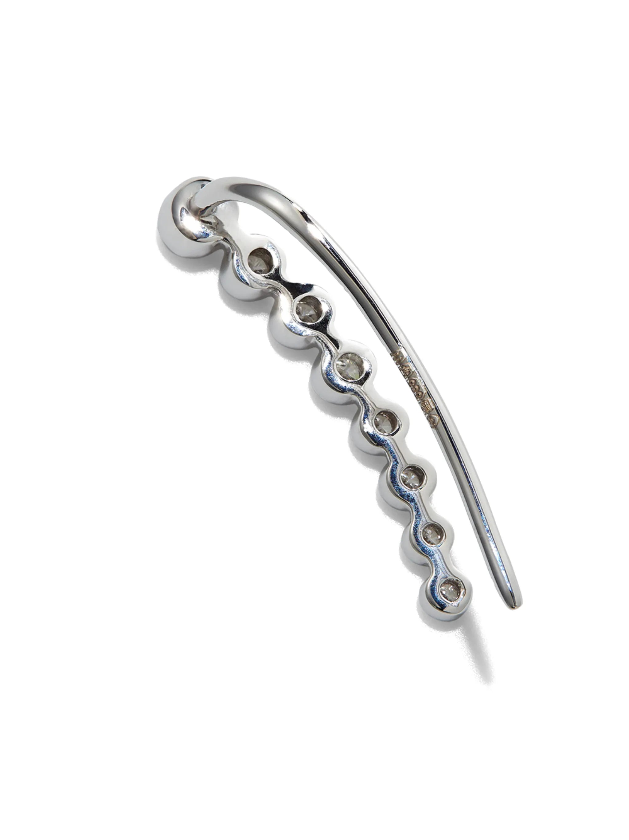 14K white gold Crawler diamond ear cuff