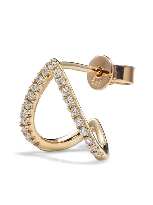 14kt gold Wishbone earring