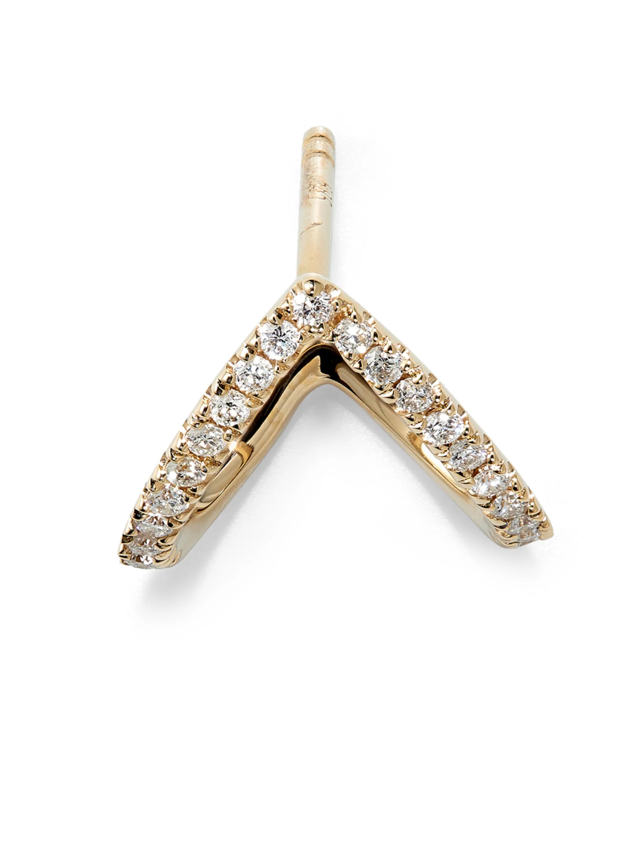 14kt gold Wishbone earring
