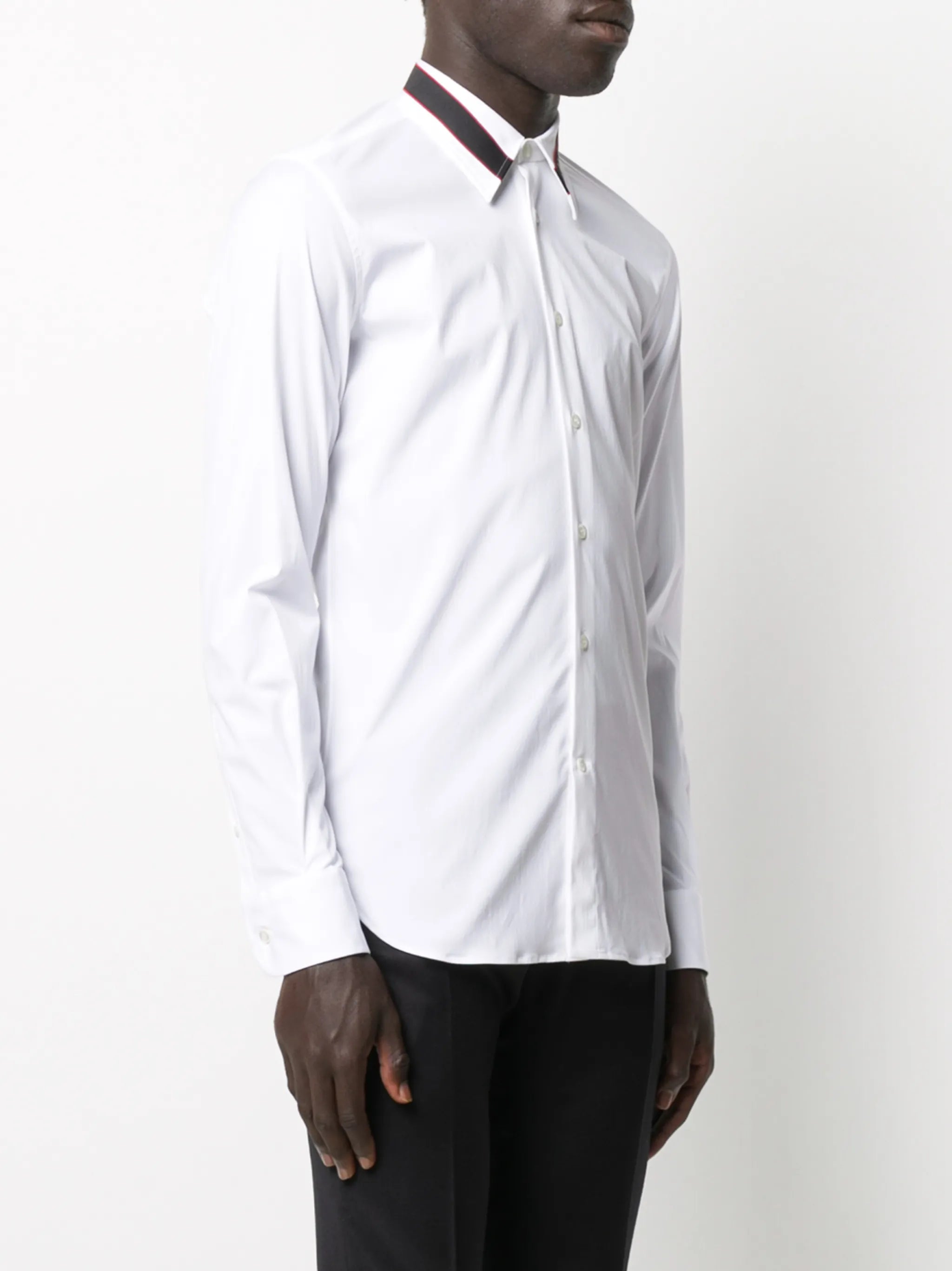logo-tape tailored shirt