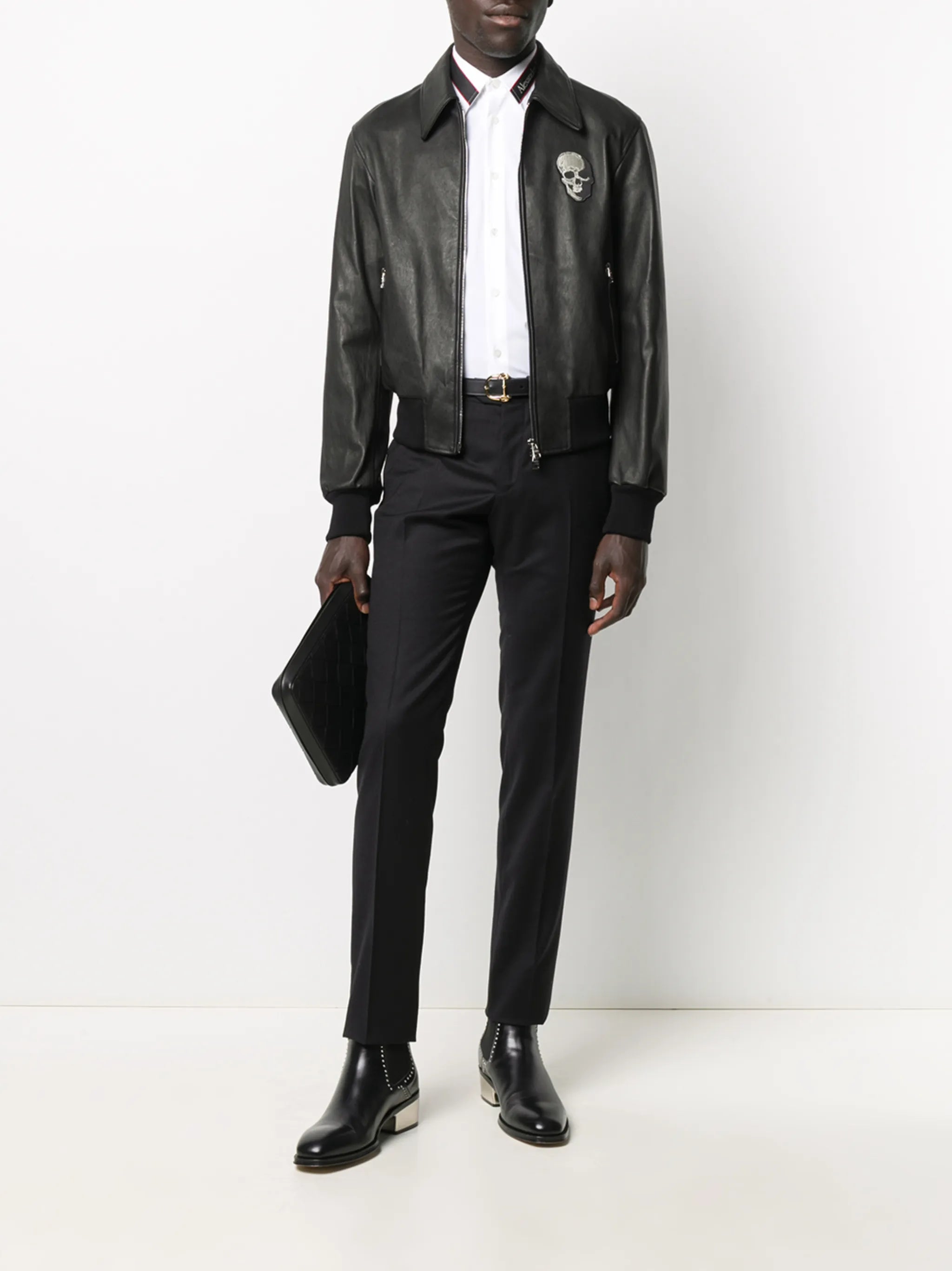 logo-tape tailored shirt