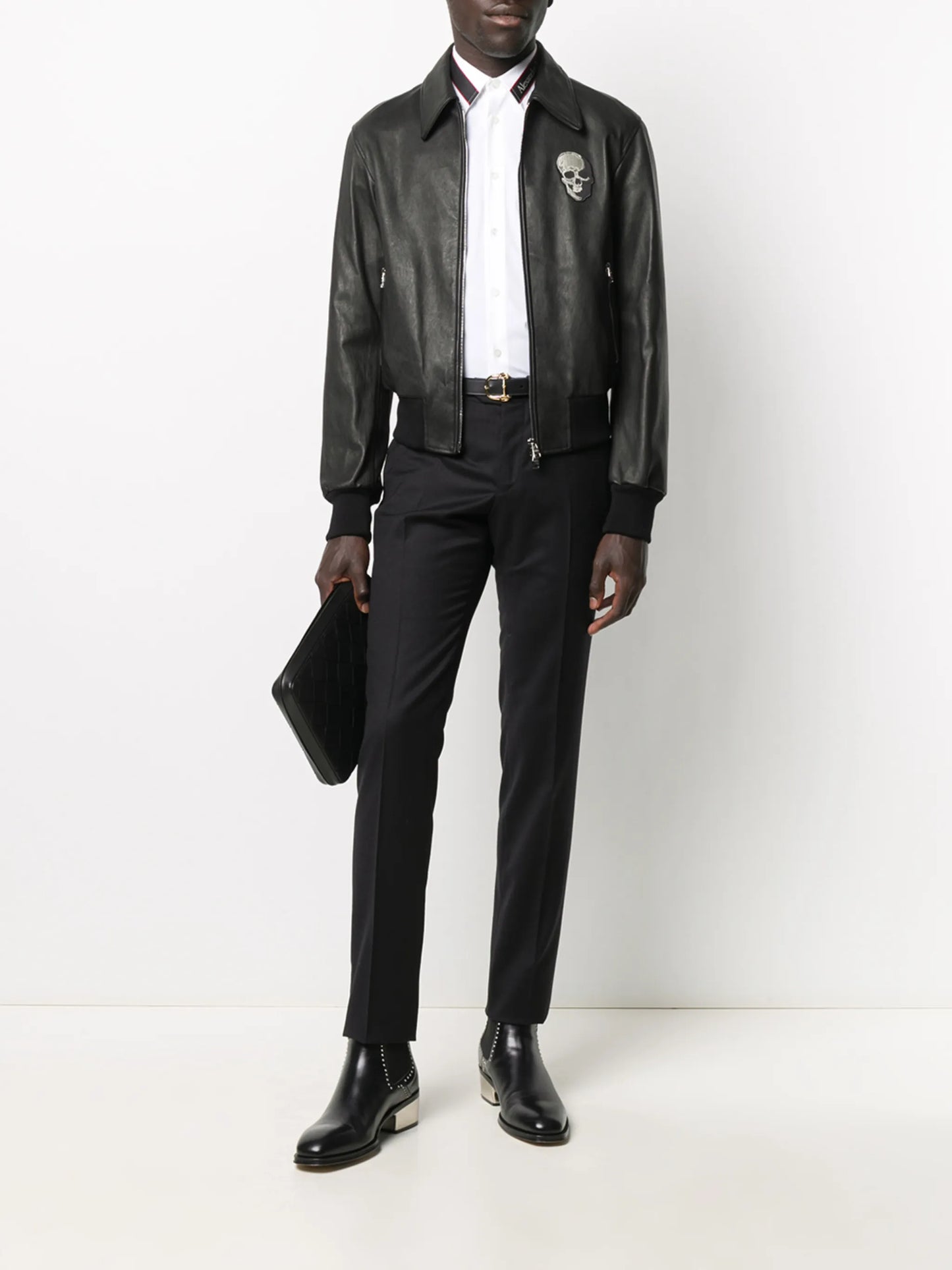 logo-tape tailored shirt