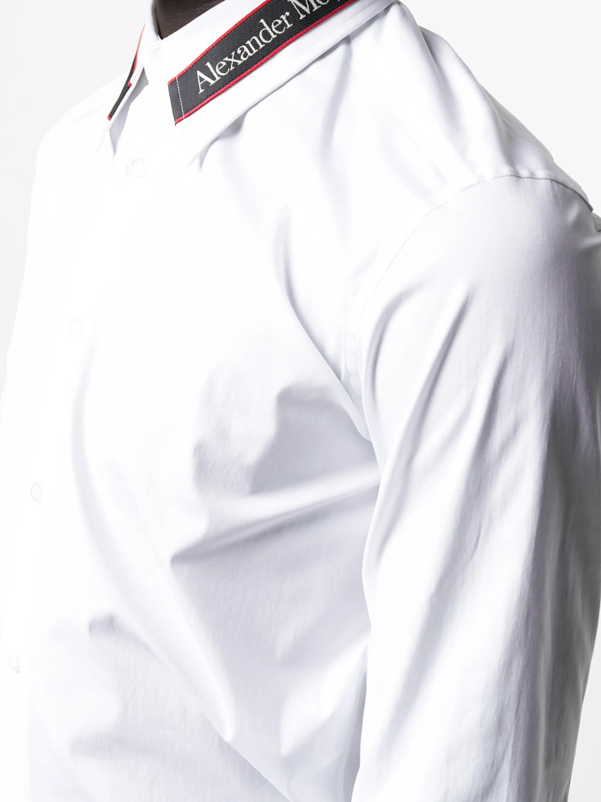 logo-tape tailored shirt