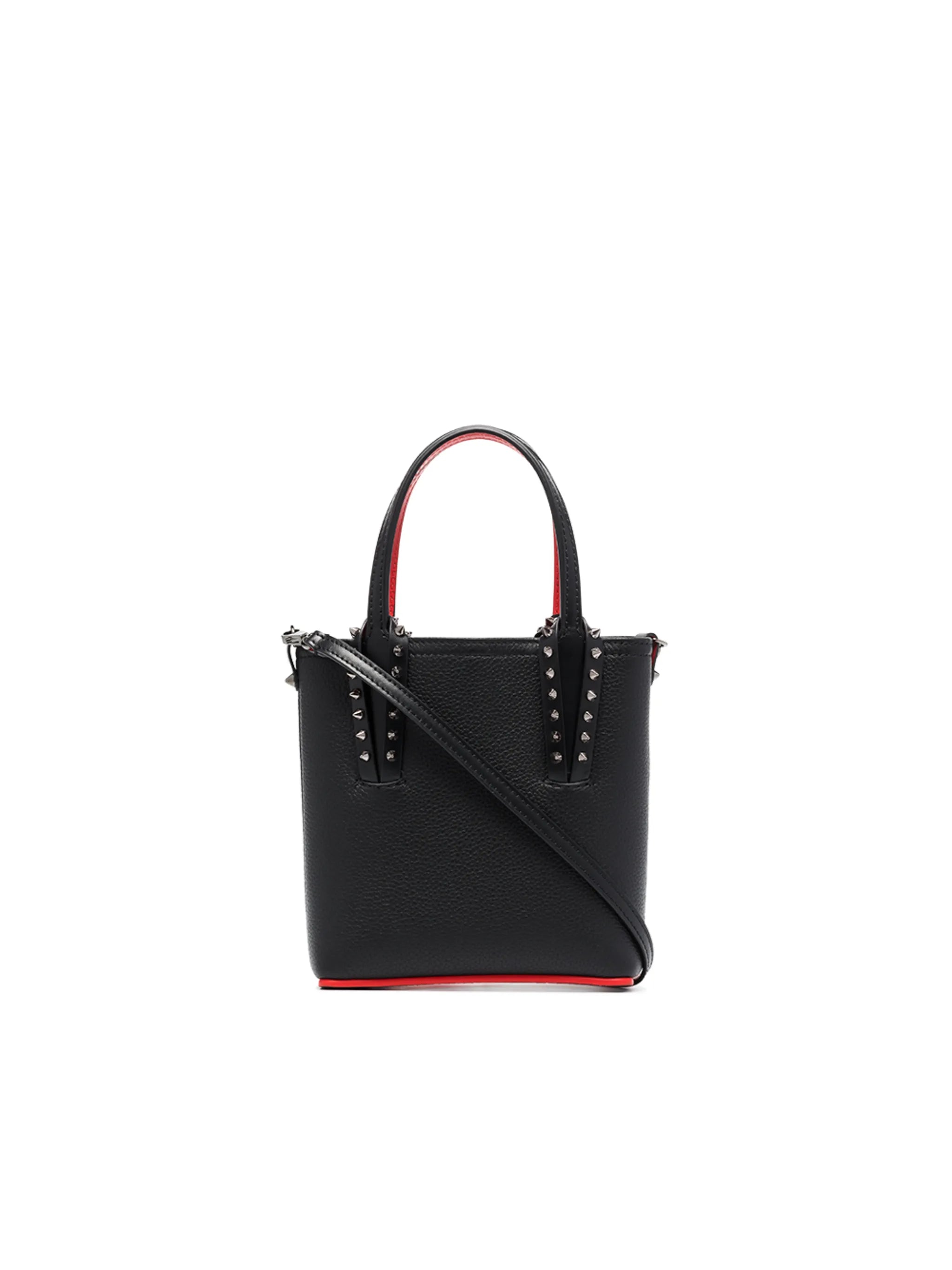 pebbled leather spike mini bag