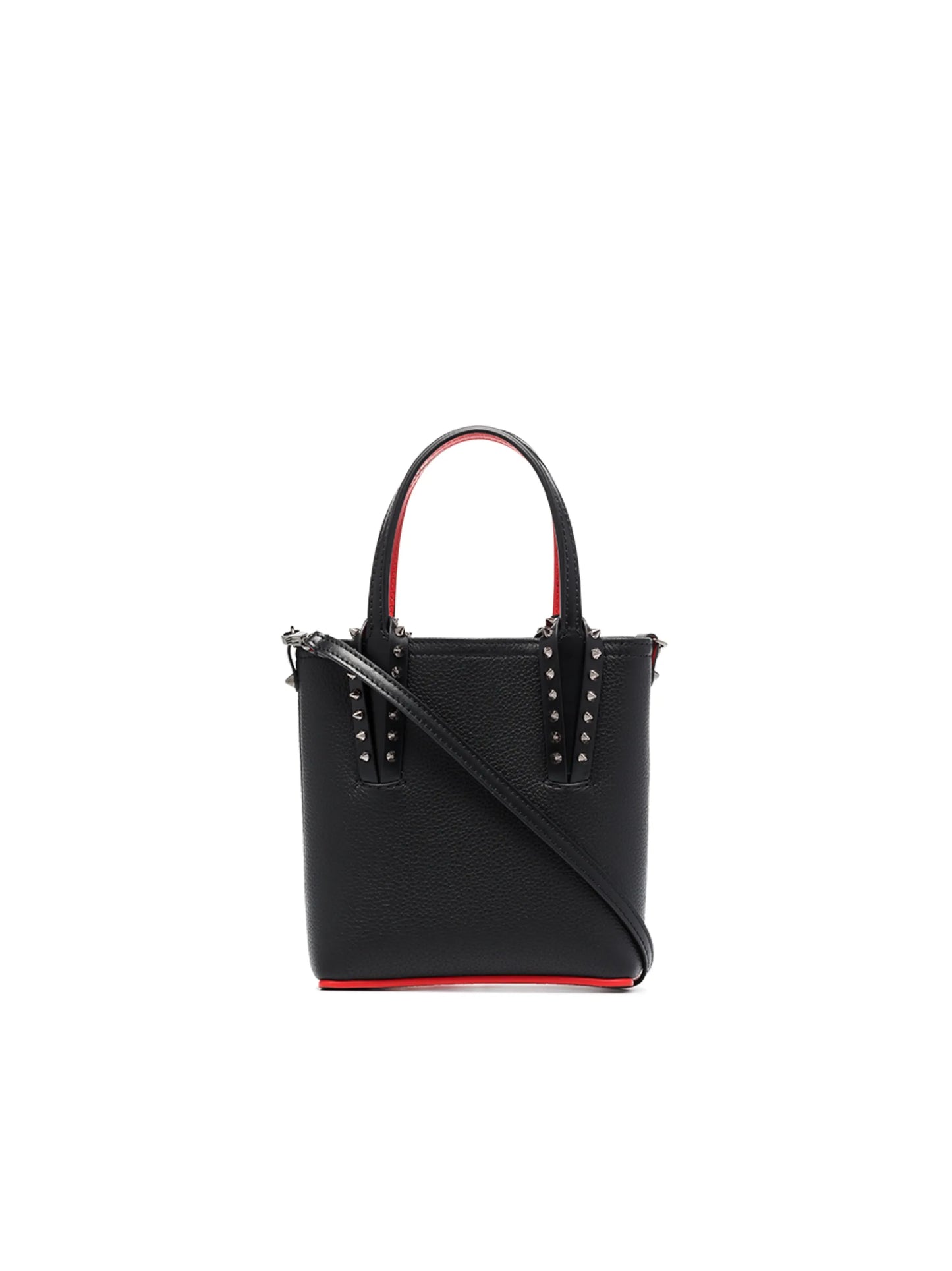 pebbled leather spike mini bag