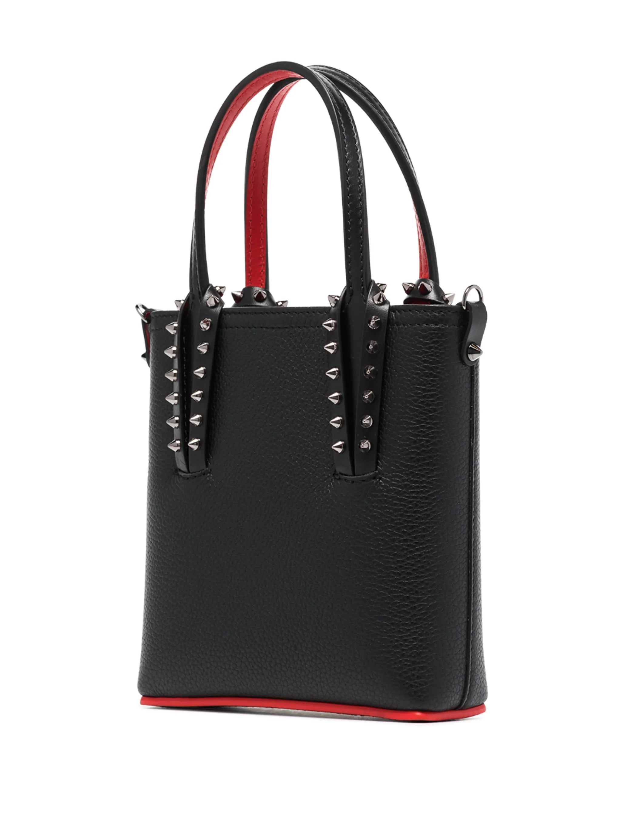 pebbled leather spike mini bag