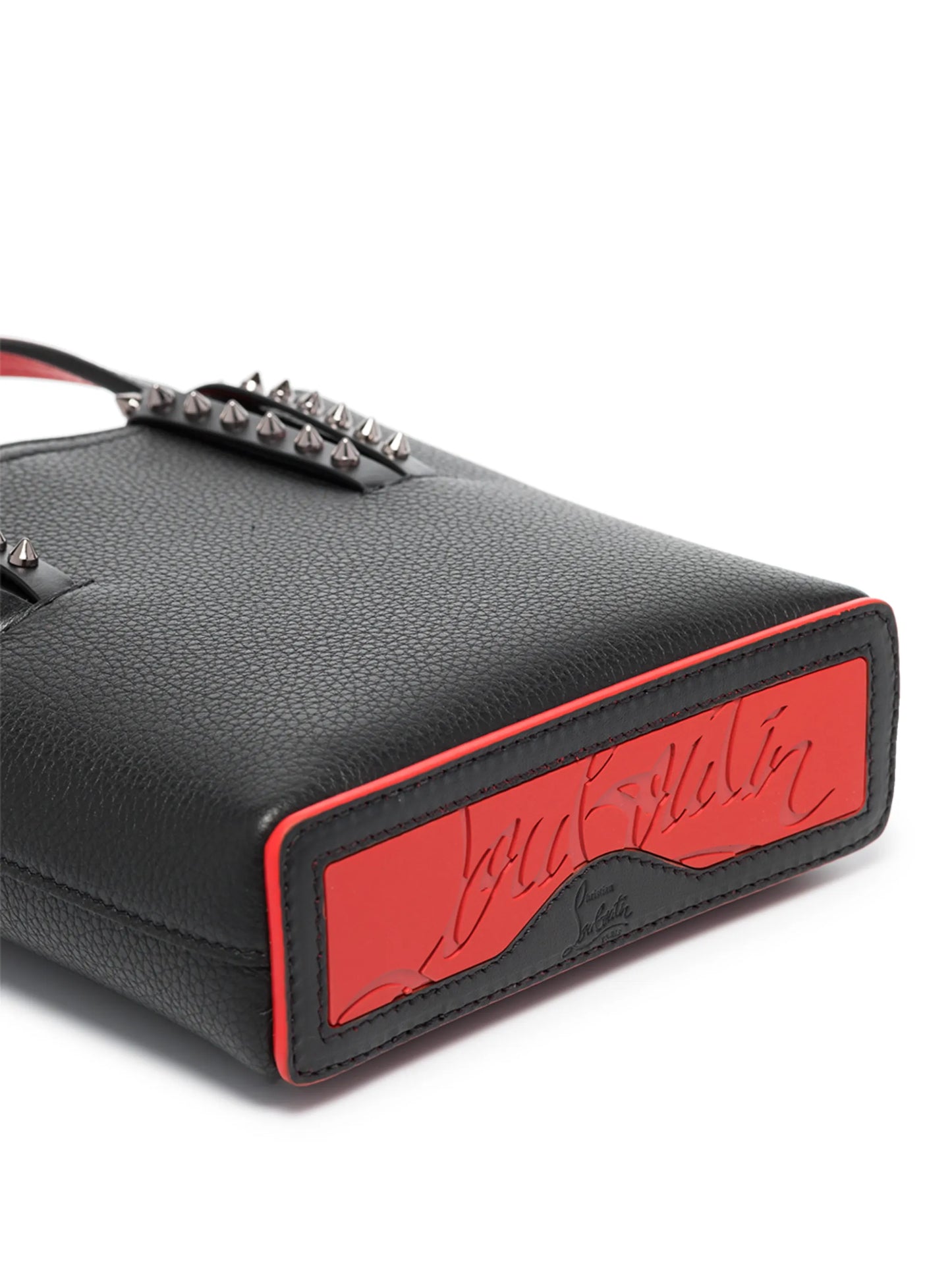 pebbled leather spike mini bag