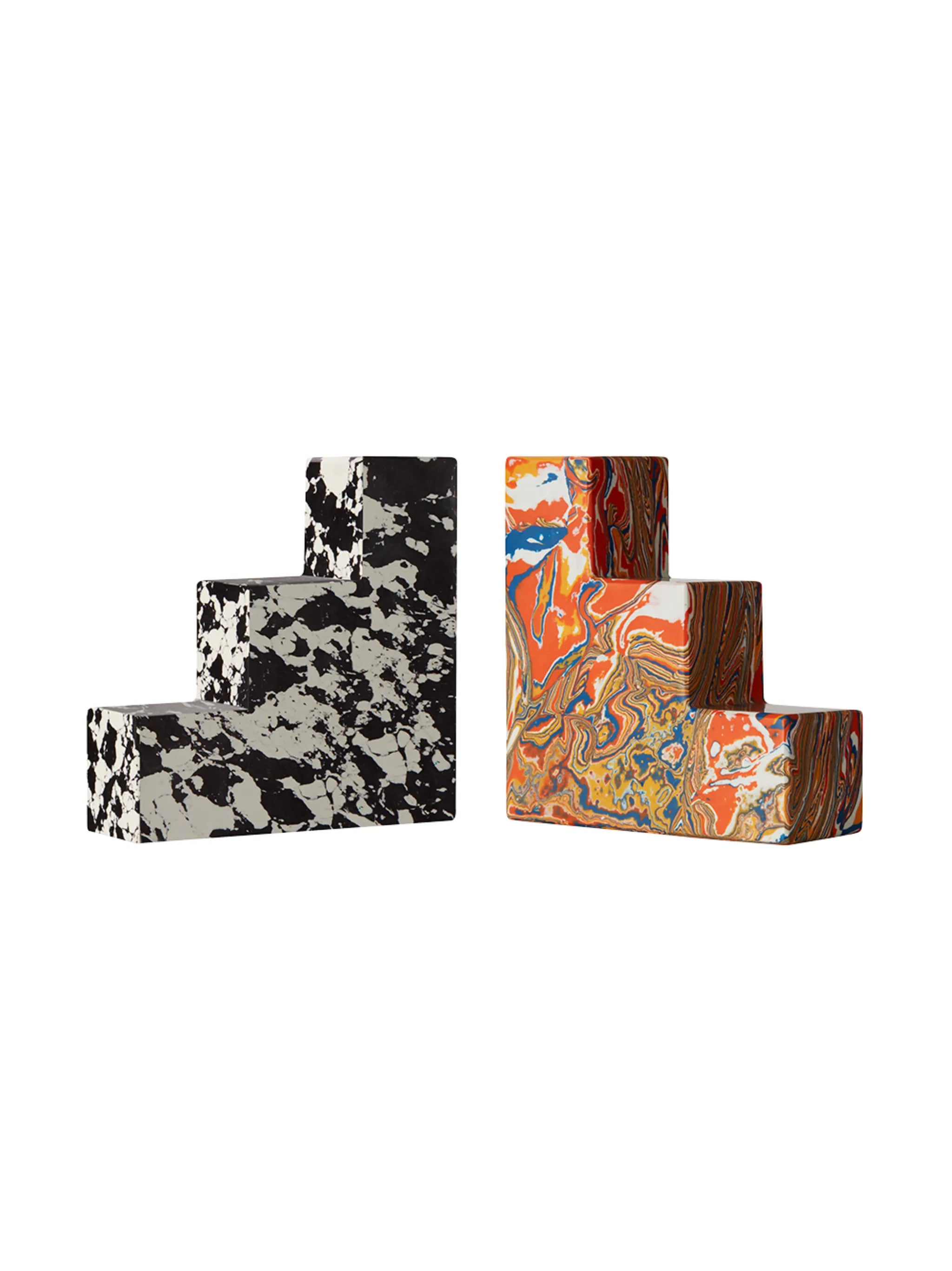 Swirl Stepped bookends set