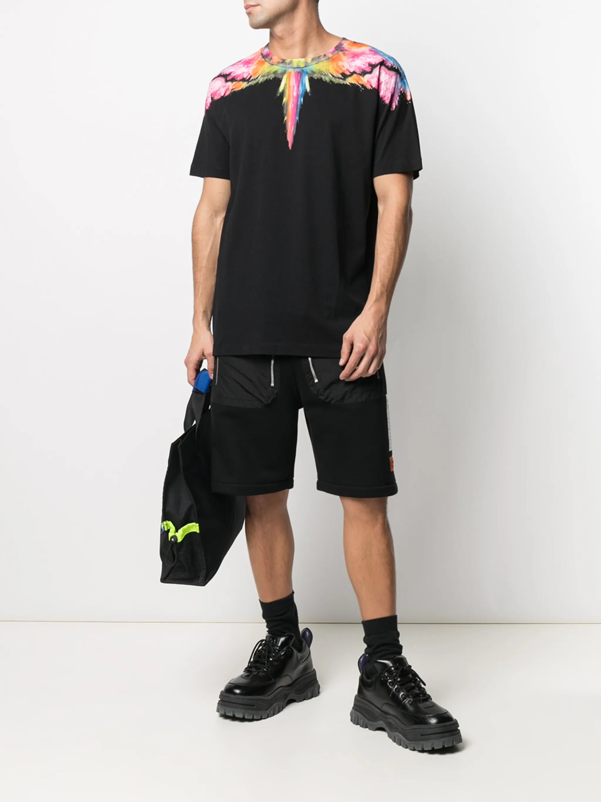 wings-print cotton T-shirt