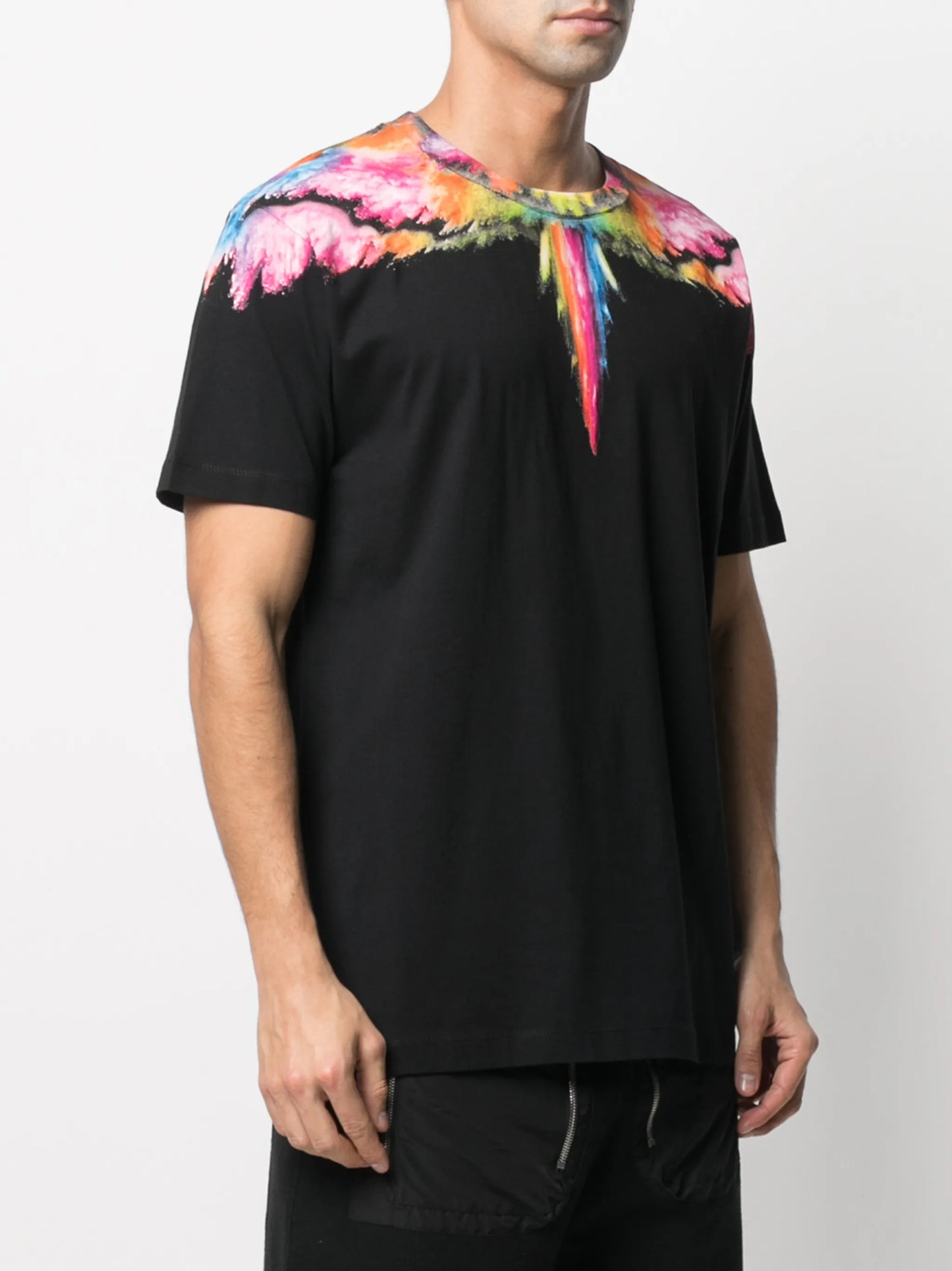 wings-print cotton T-shirt