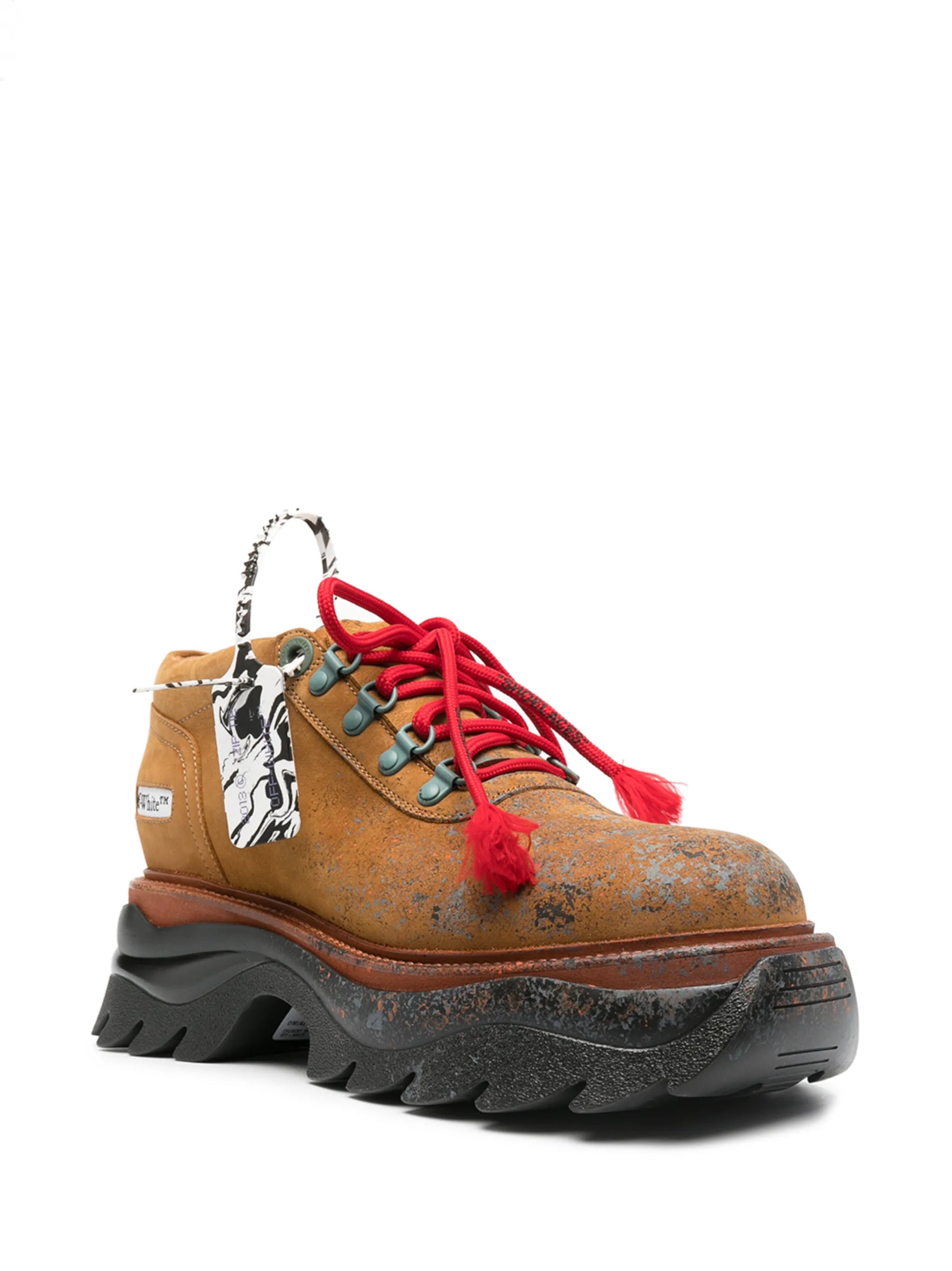 ridged-sole lace-up sneakers