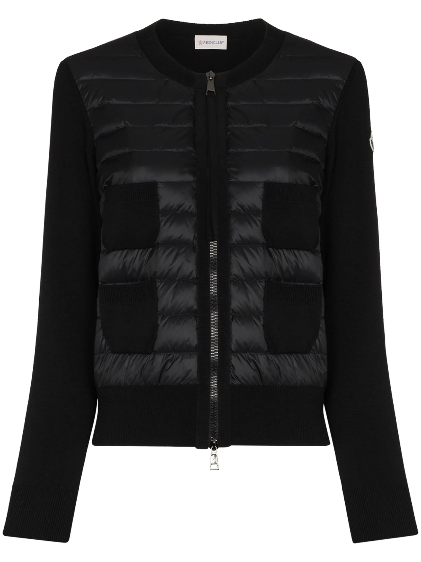 padded-panel knitted cardigan