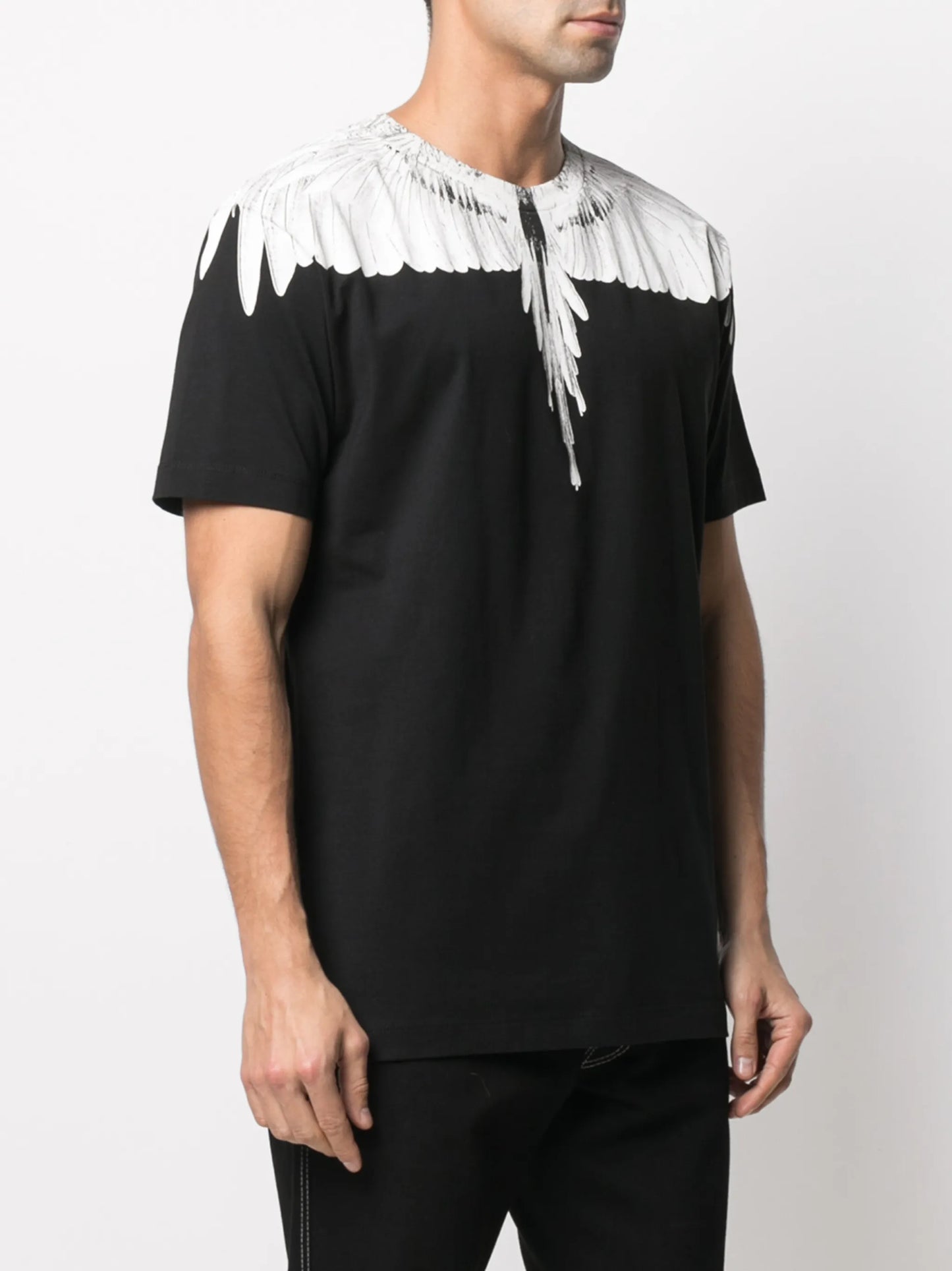 Wings-print crew neck T-shirt