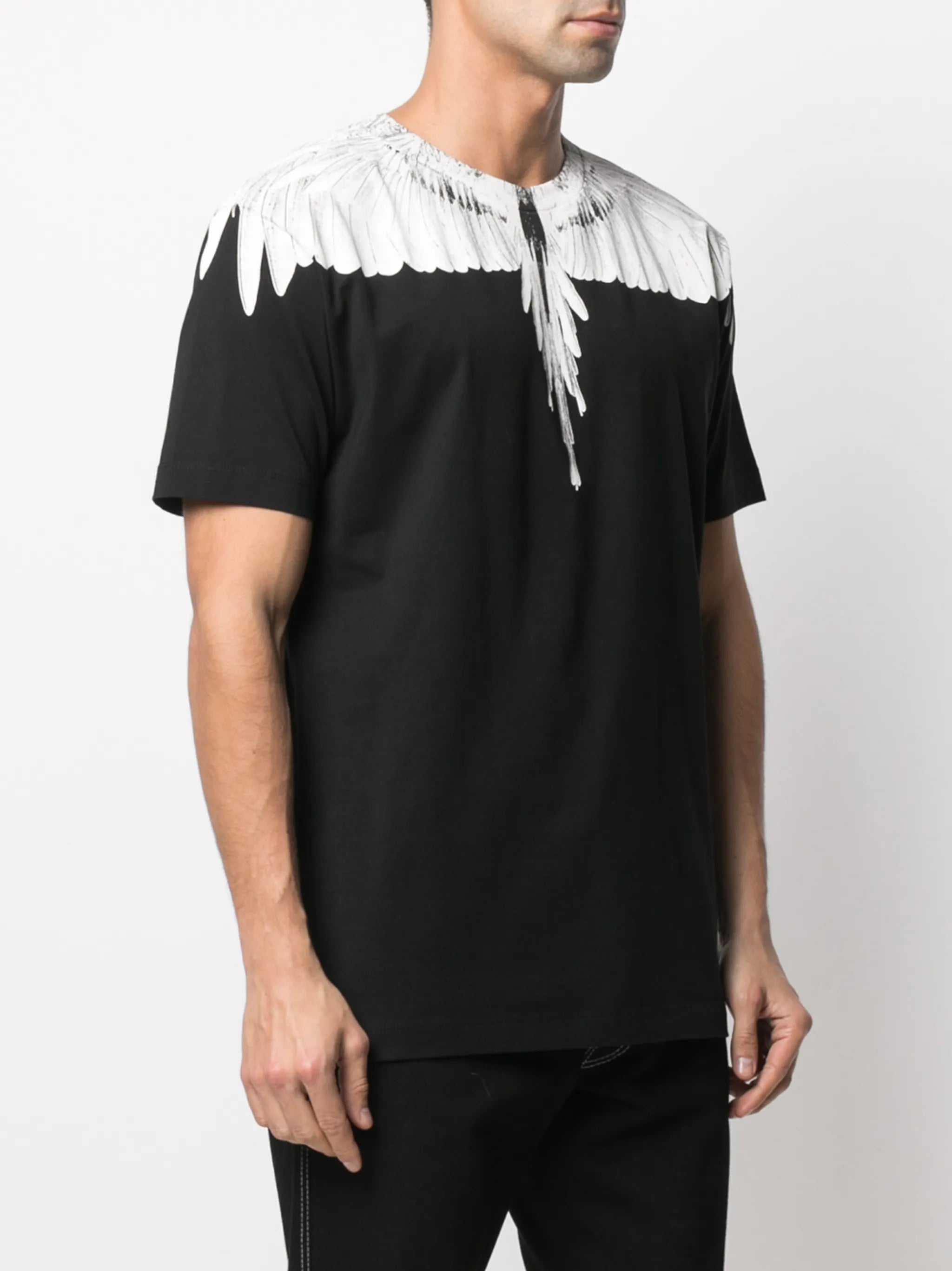 Wings-print crew neck T-shirt