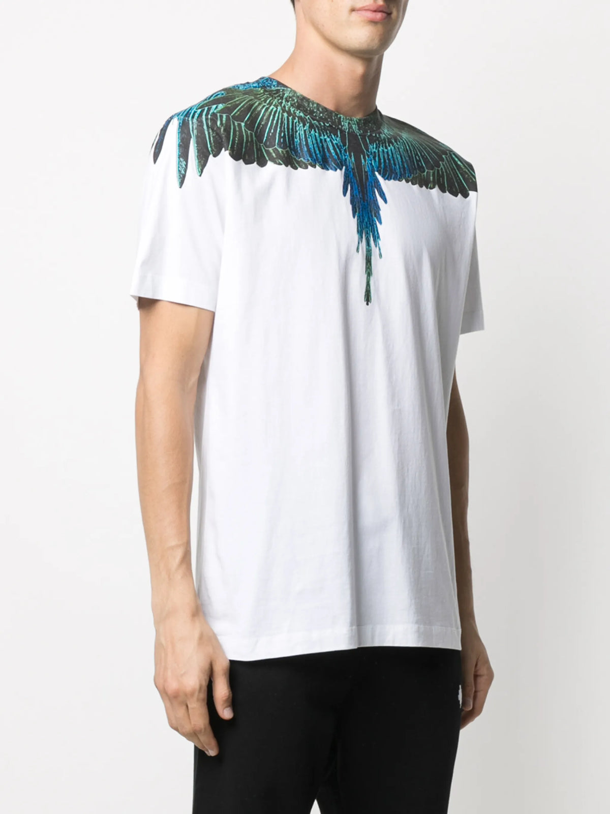 Wings-print crew neck T-shirt