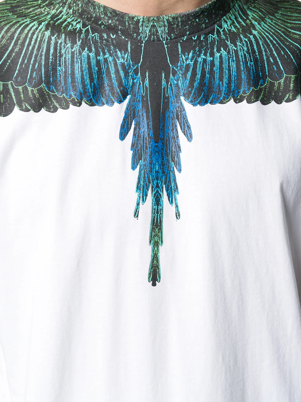 Wings-print crew neck T-shirt
