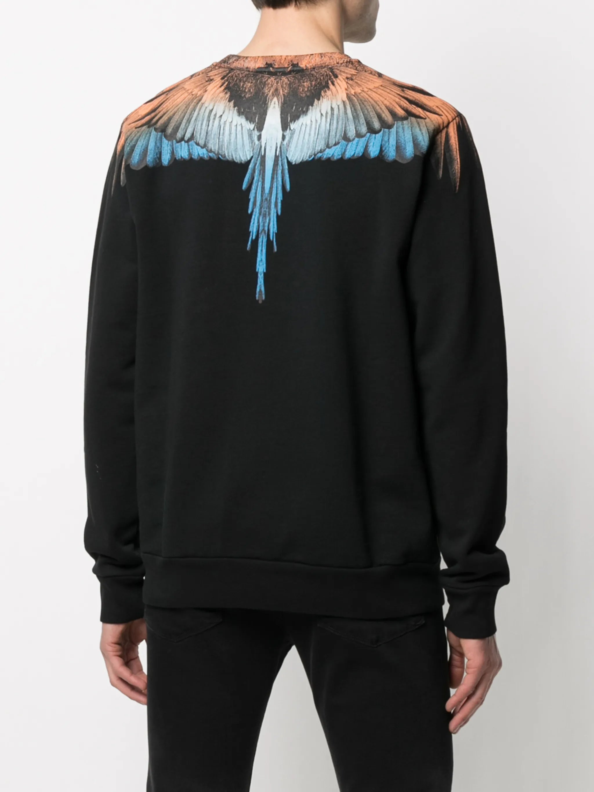 Wings print crew neck sweatshirt
