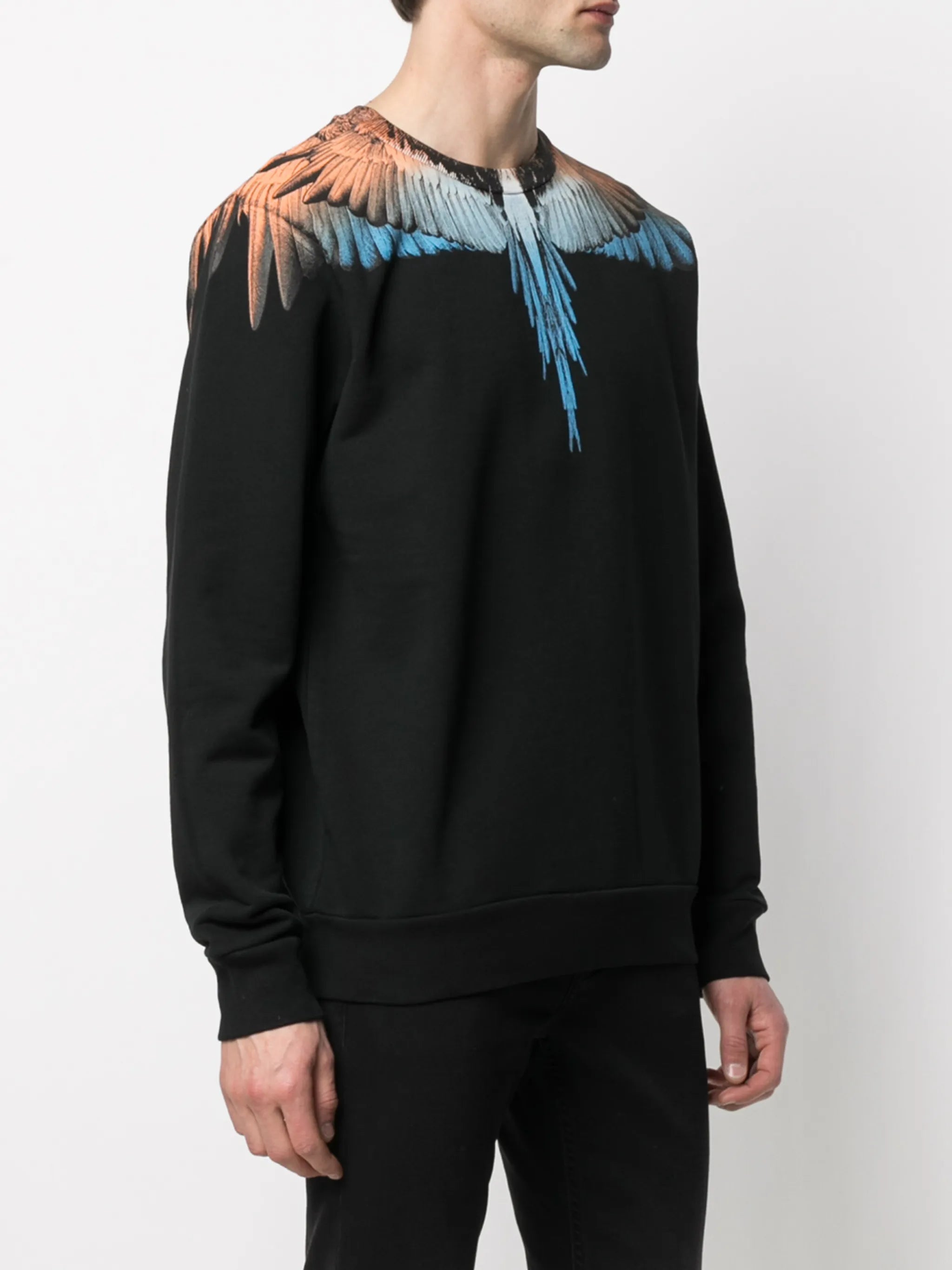 Wings print crew neck sweatshirt