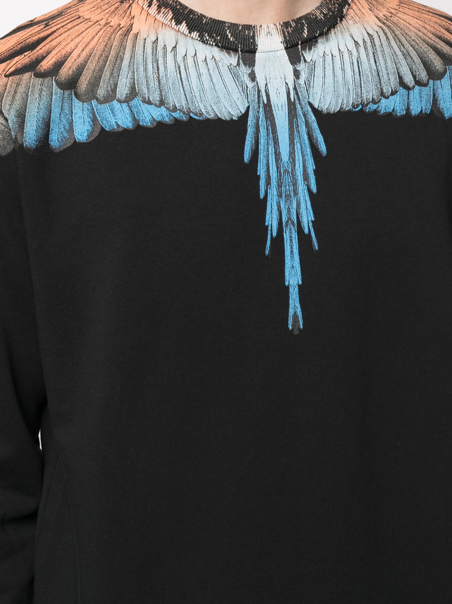 Wings print crew neck sweatshirt
