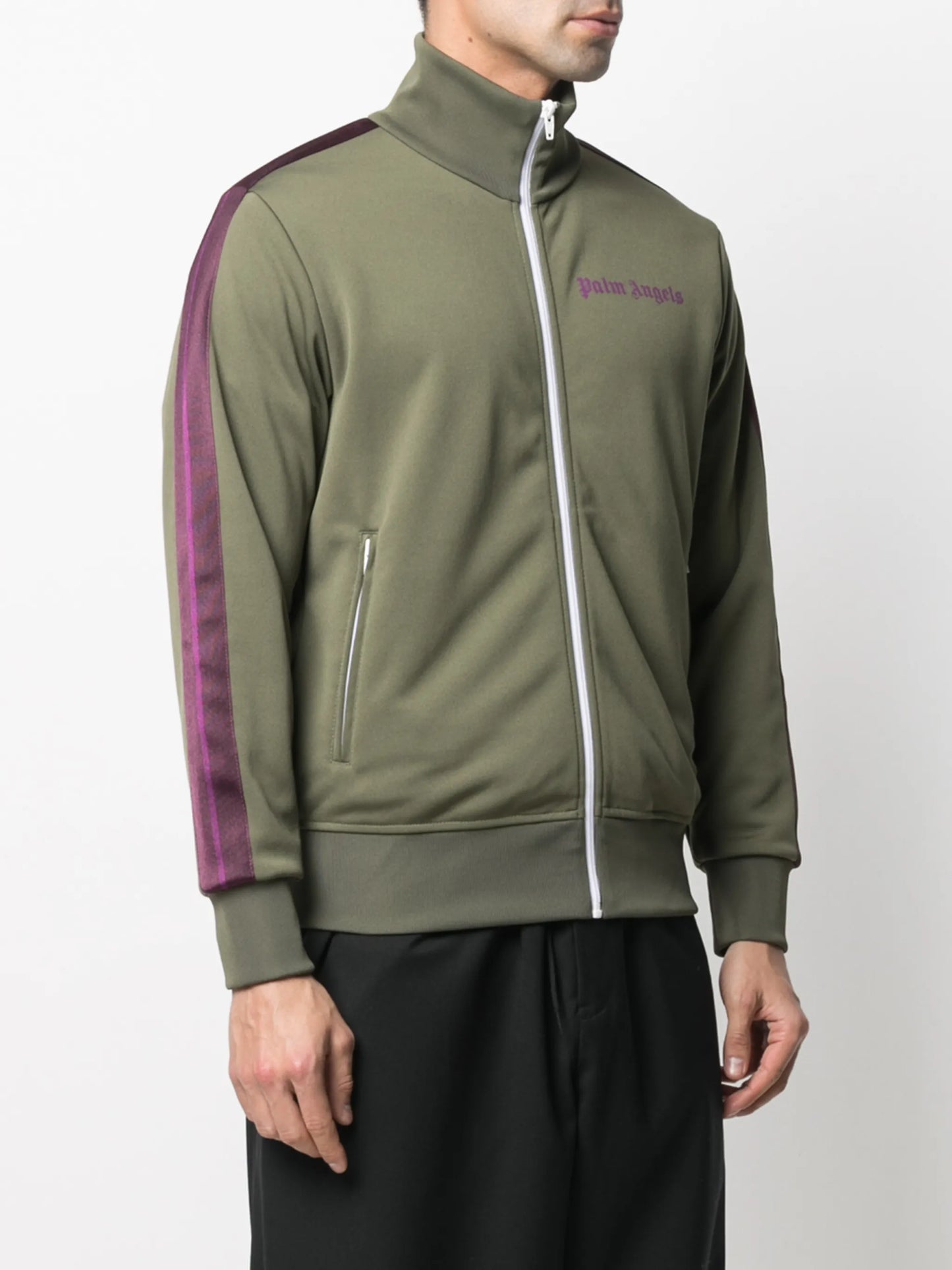 striped sleeve track jacket