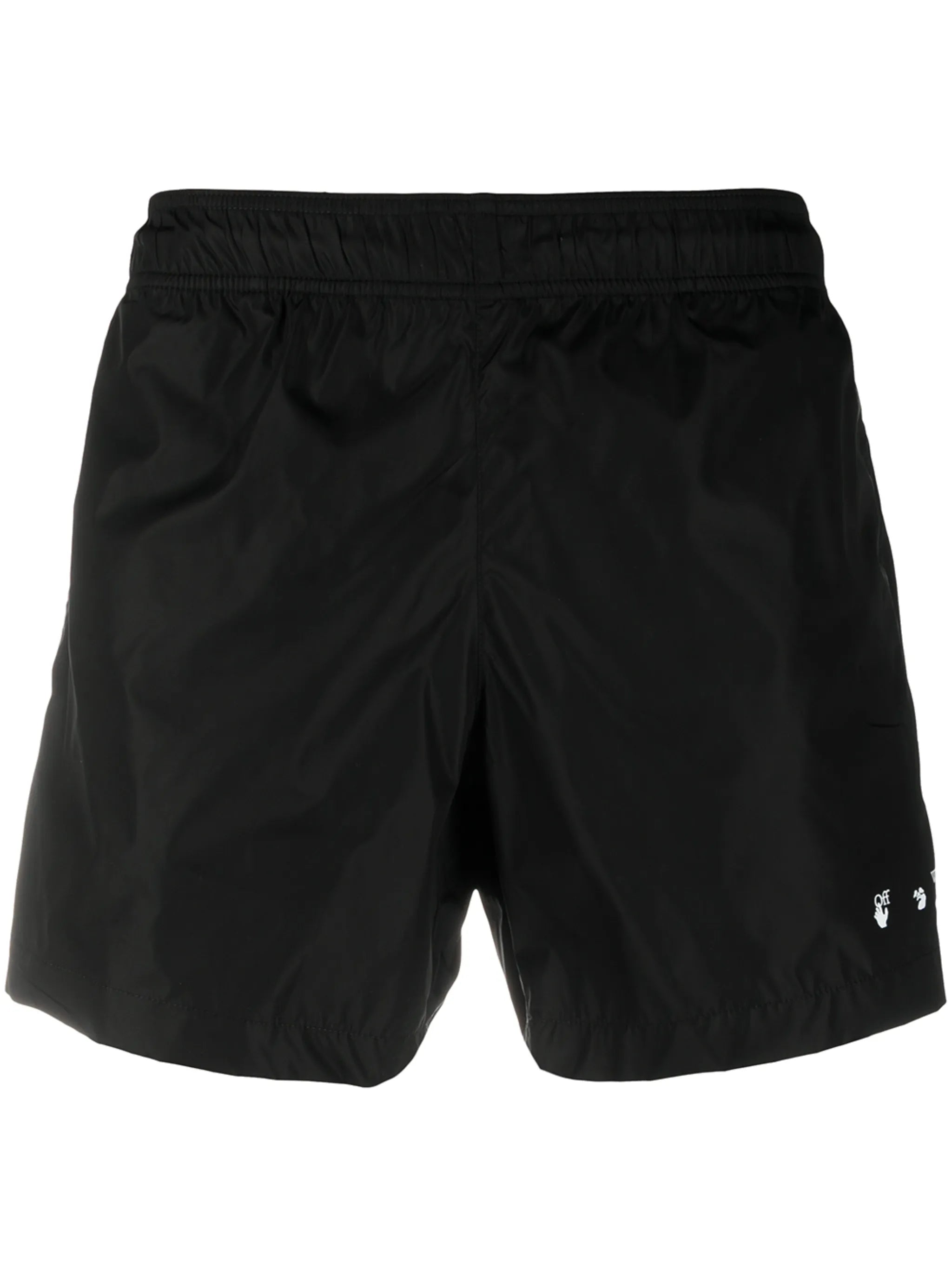 logo-print quote-motif swim shorts