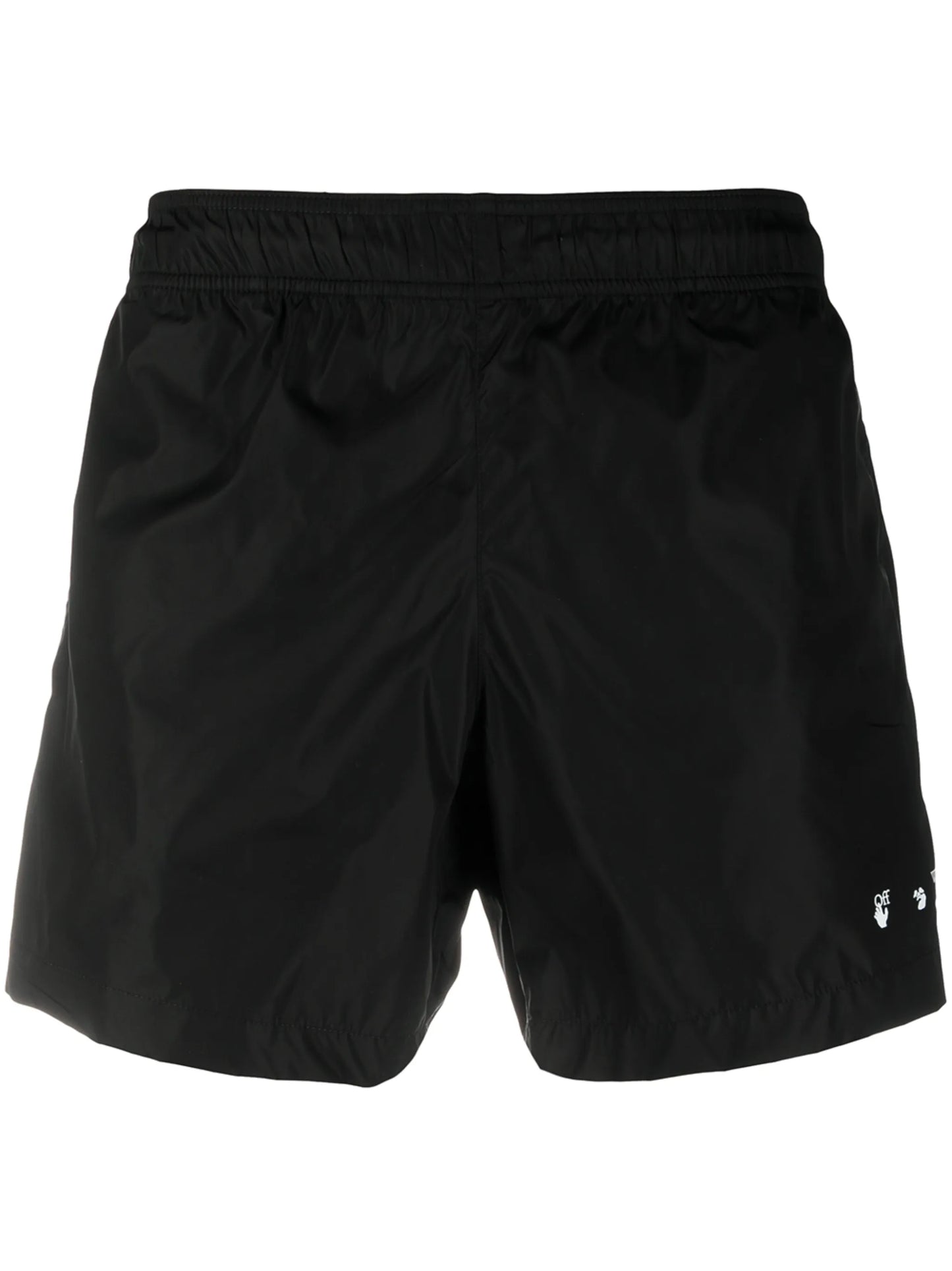 logo-print quote-motif swim shorts