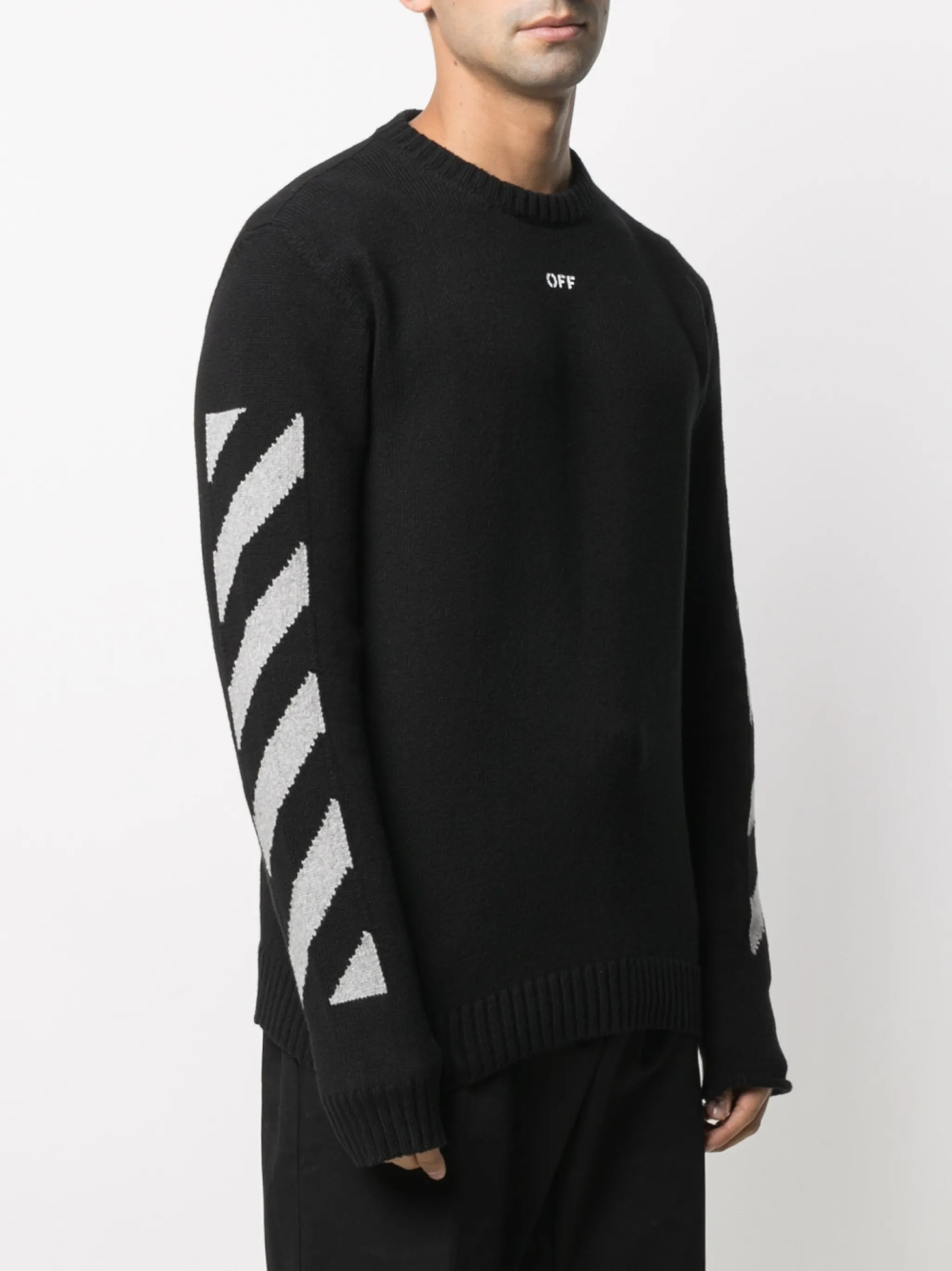 logo-print striped jumper