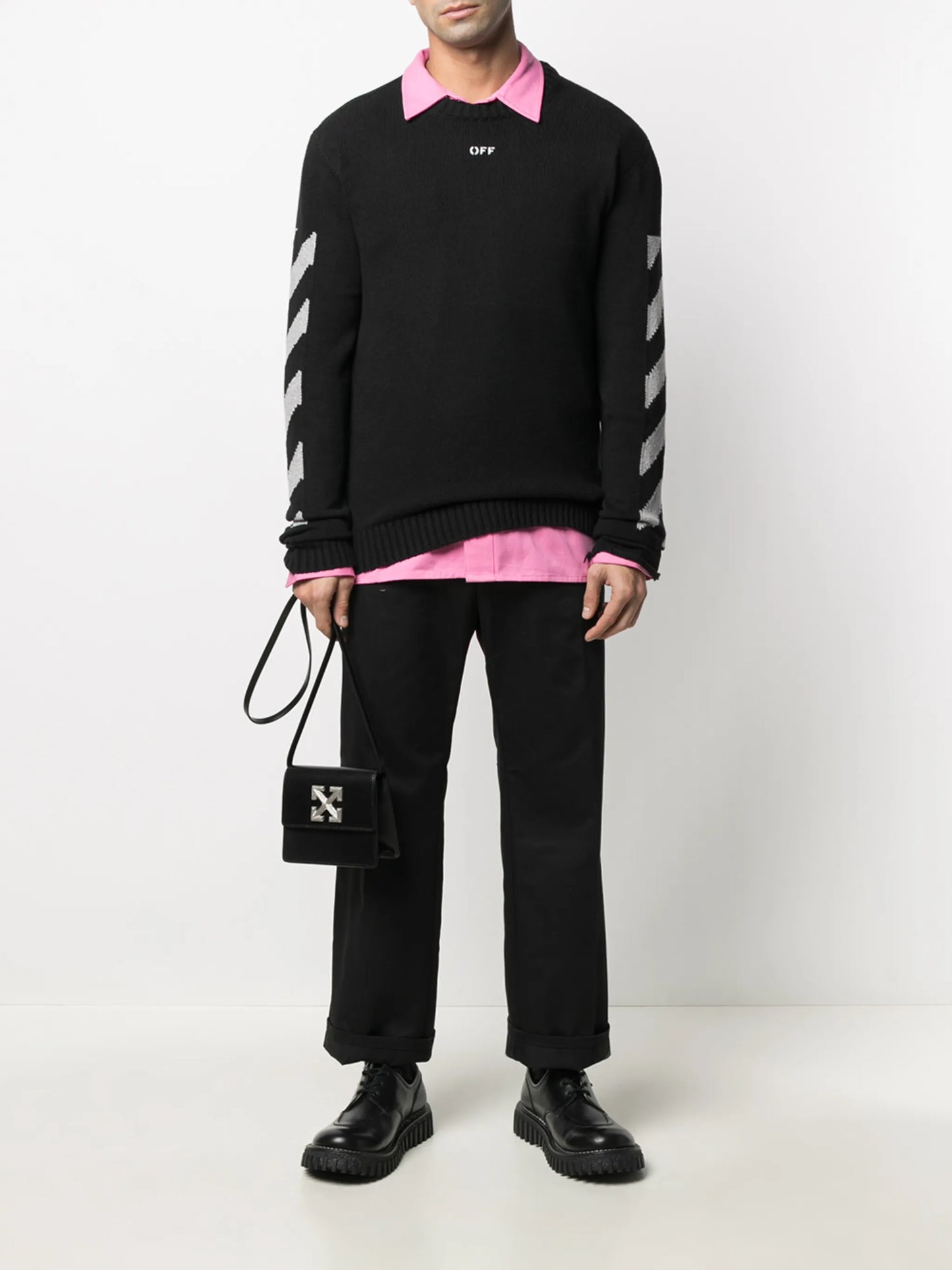 logo-print striped jumper