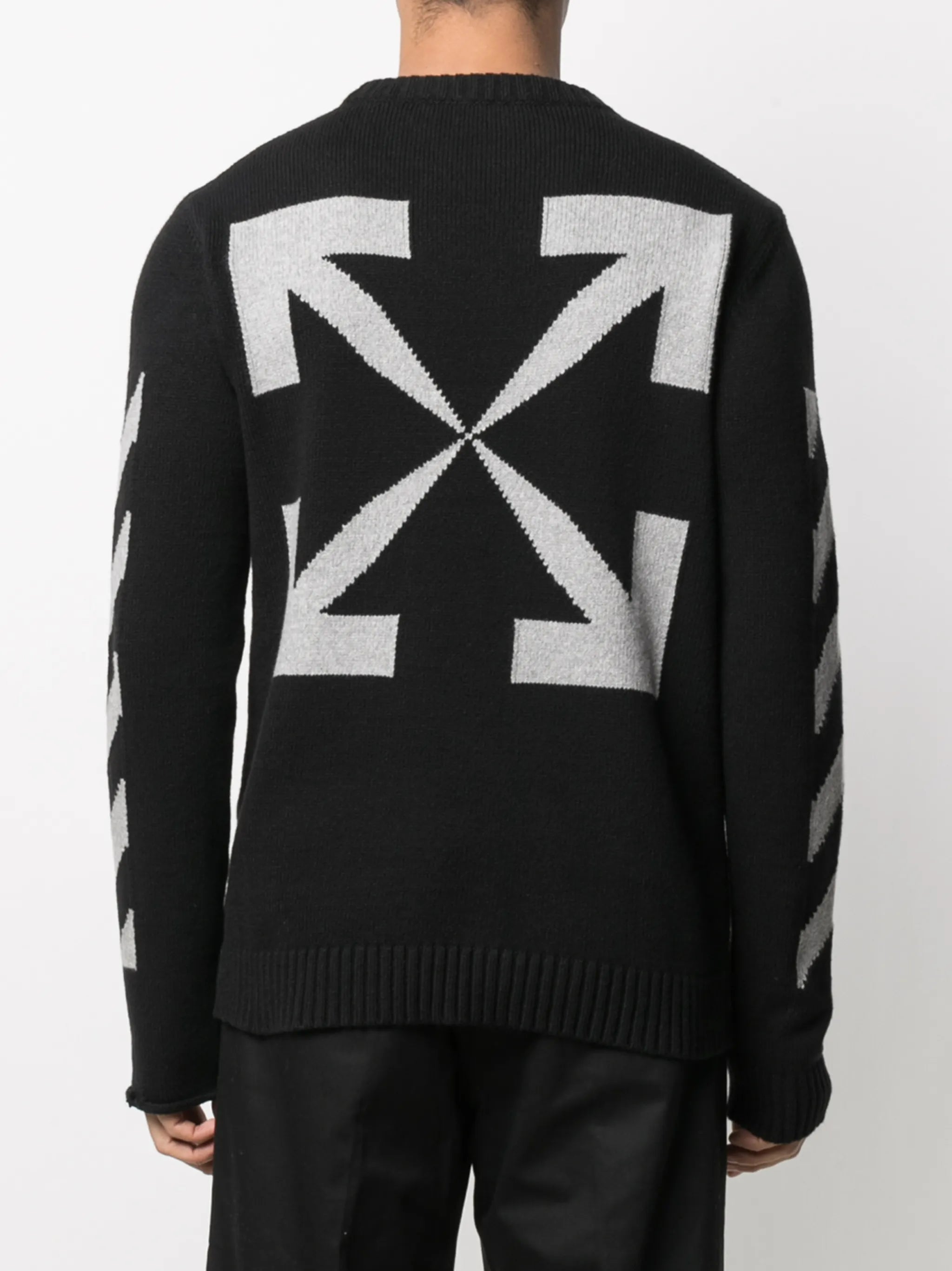 logo-print striped jumper
