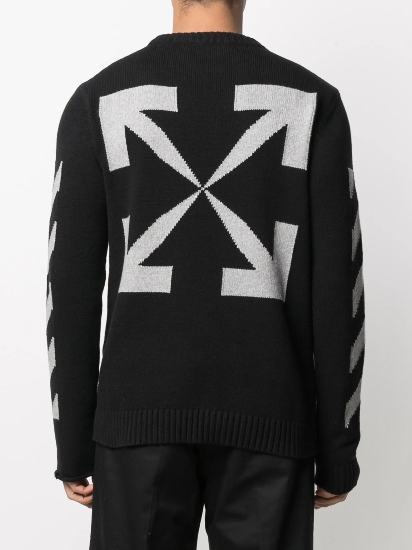logo-print striped jumper