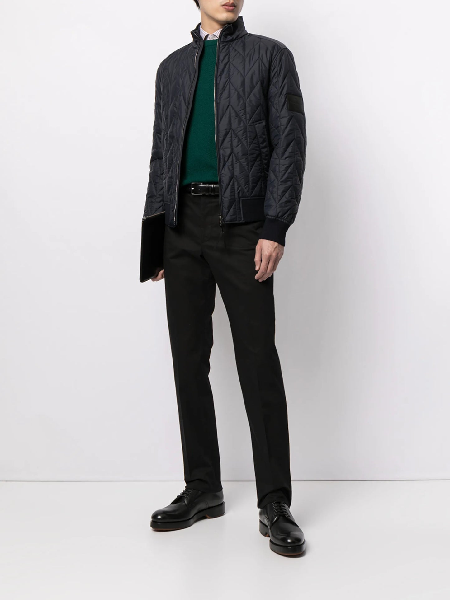 quilted zip-up jacket