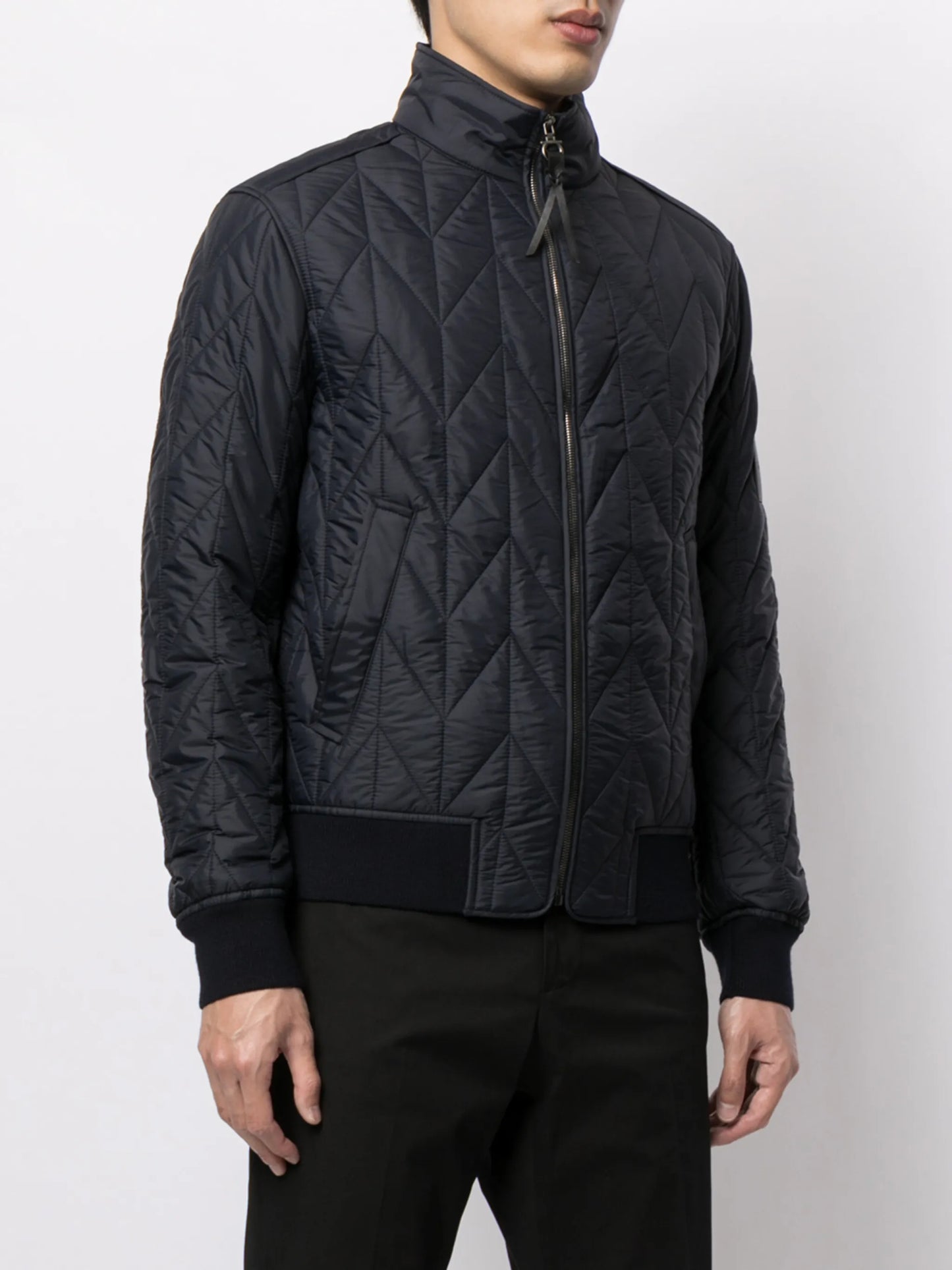 quilted zip-up jacket