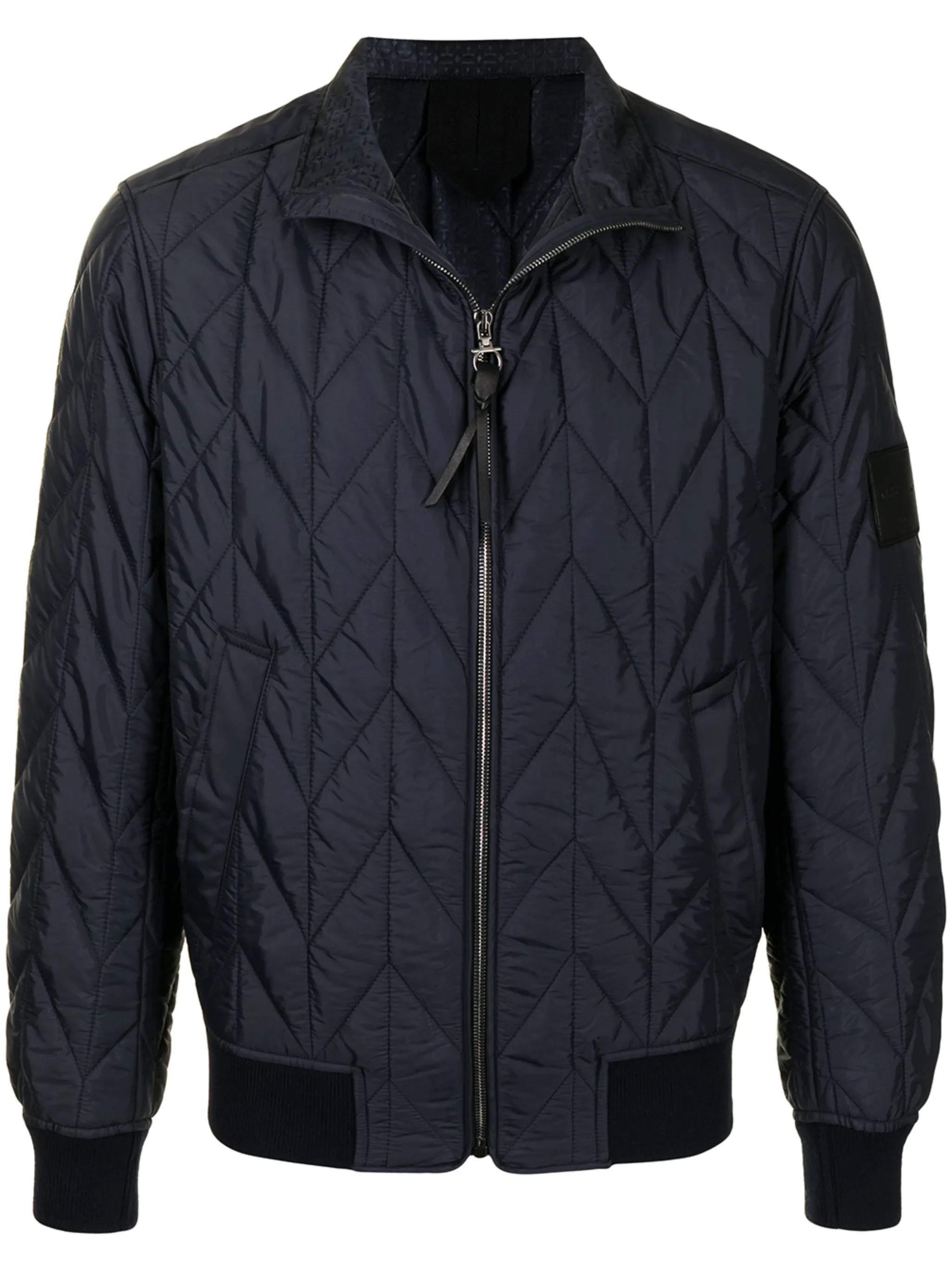 quilted zip-up jacket