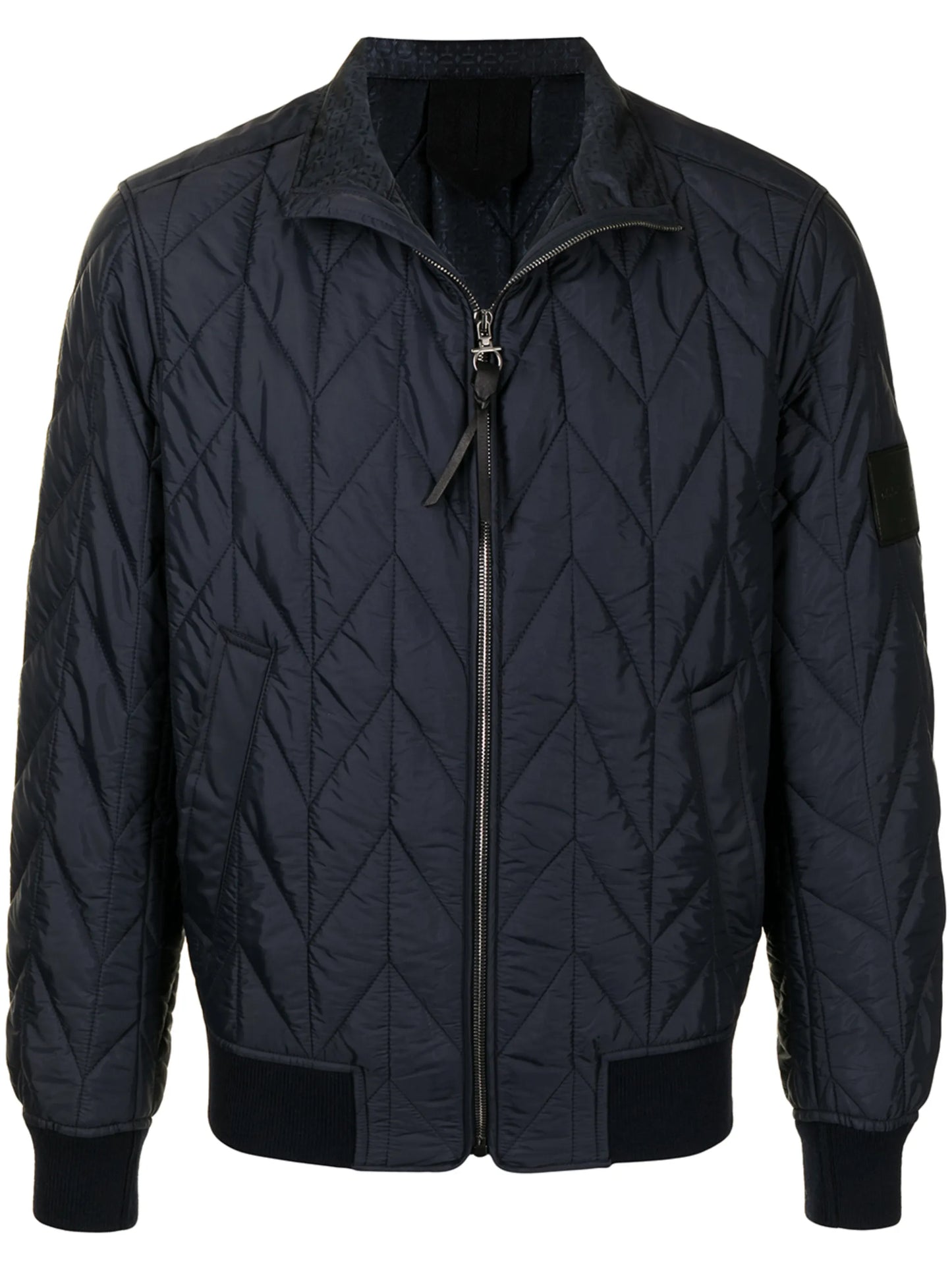 quilted zip-up jacket