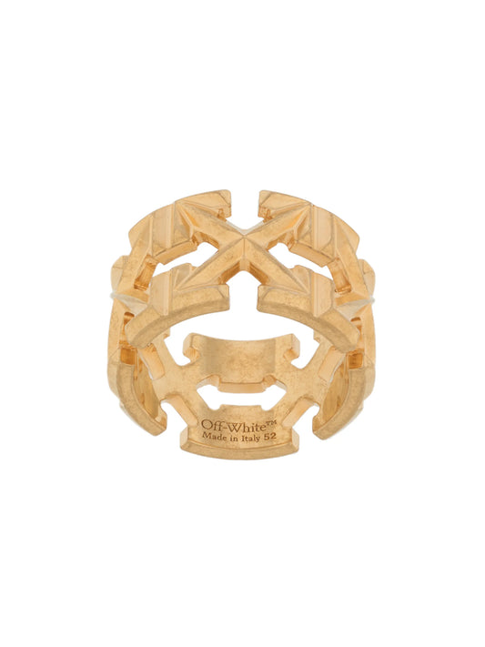 Arrows-motif brass ring