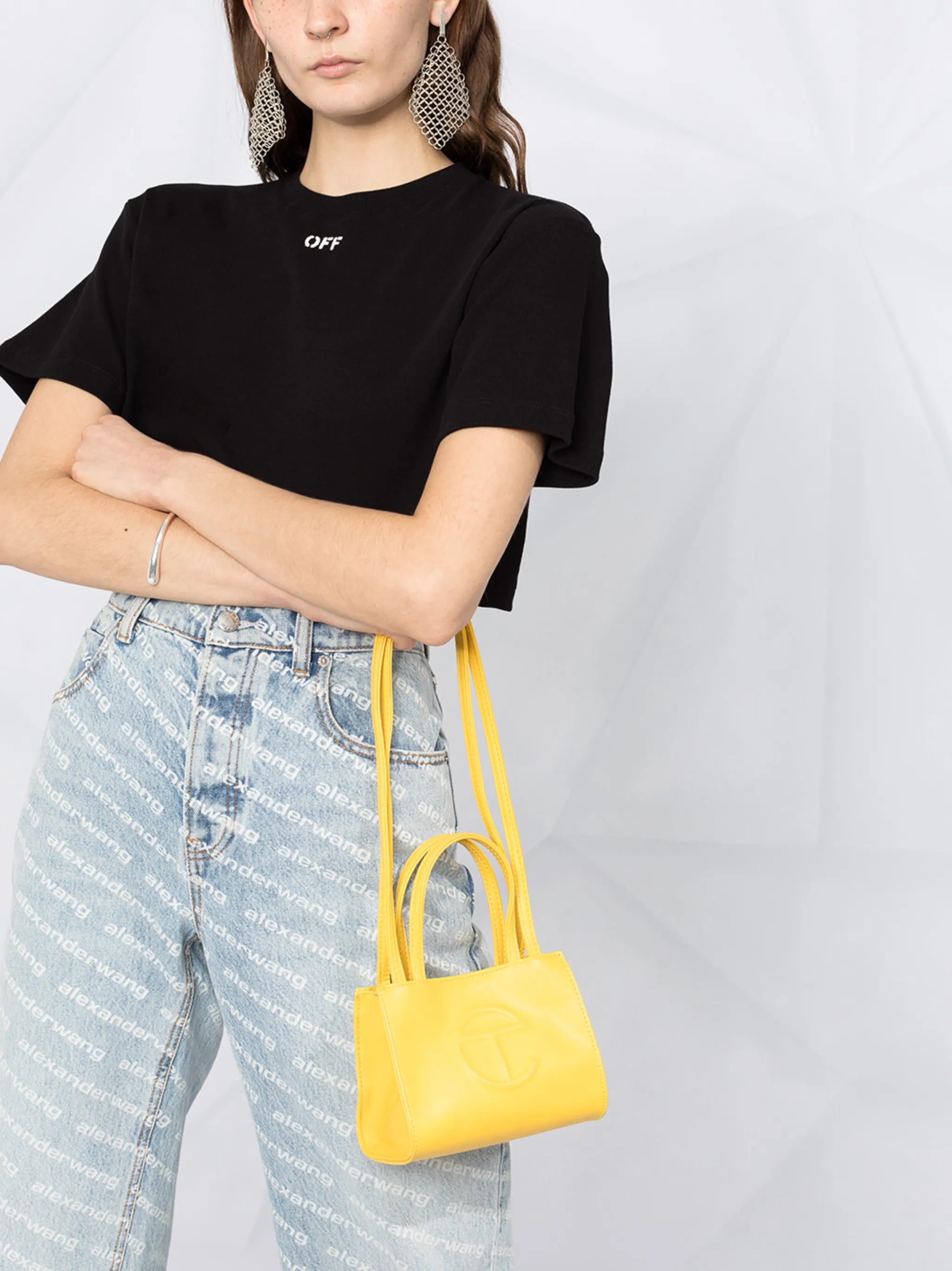 logo-print cropped rib T-shirt