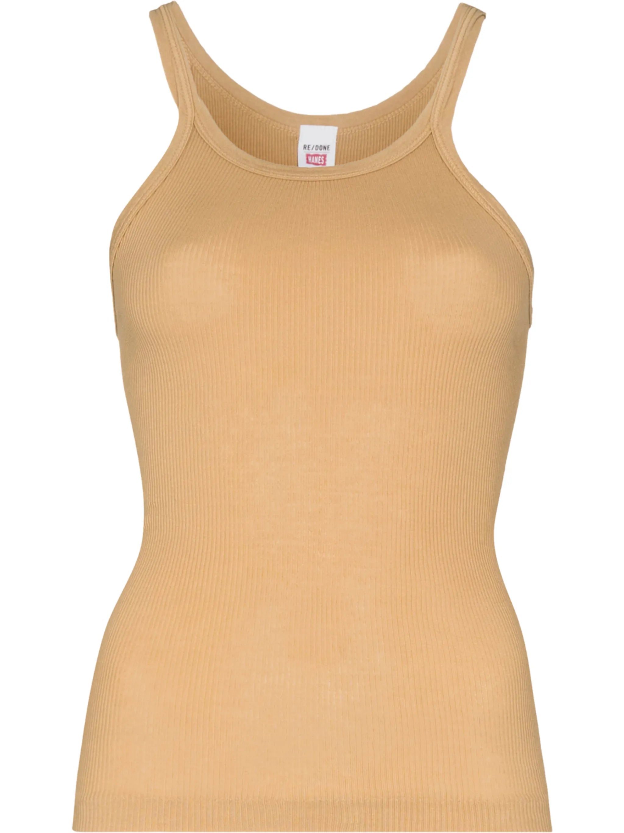 ribbed-knit sleeveless tank top