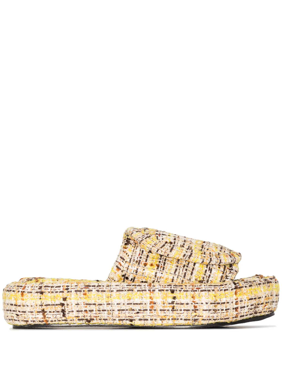 tweed-detail open toe sandals