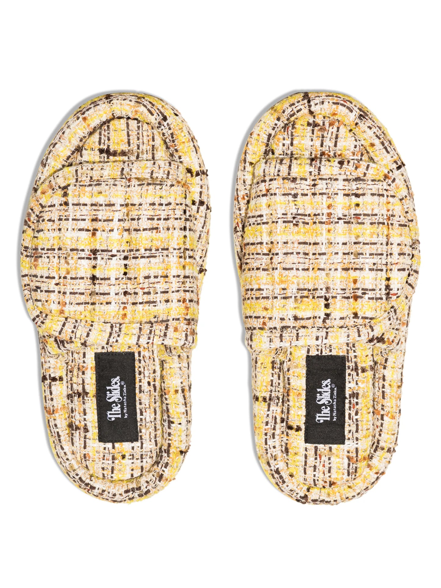 tweed-detail open toe sandals