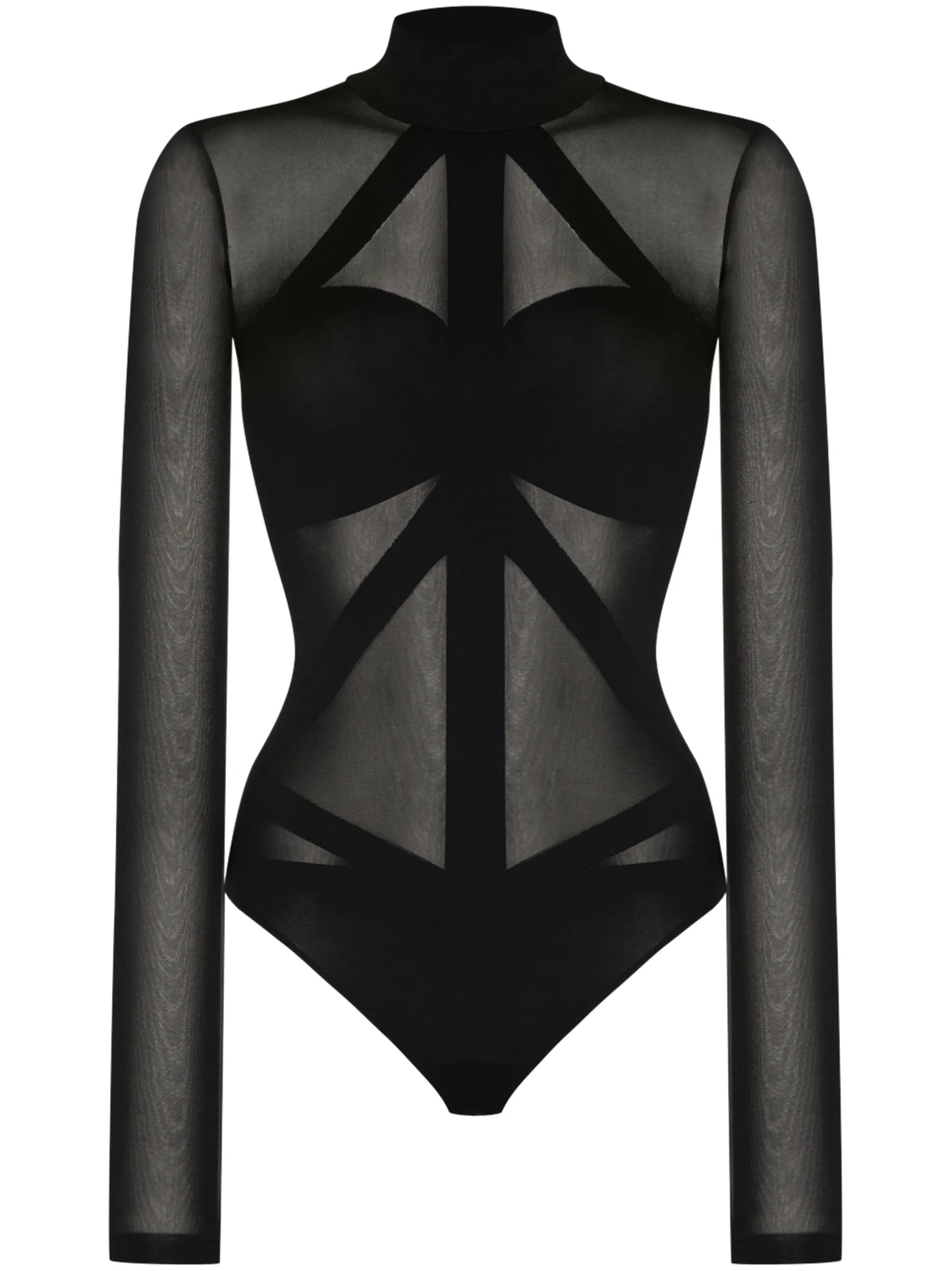 sheer panelled bodysuit