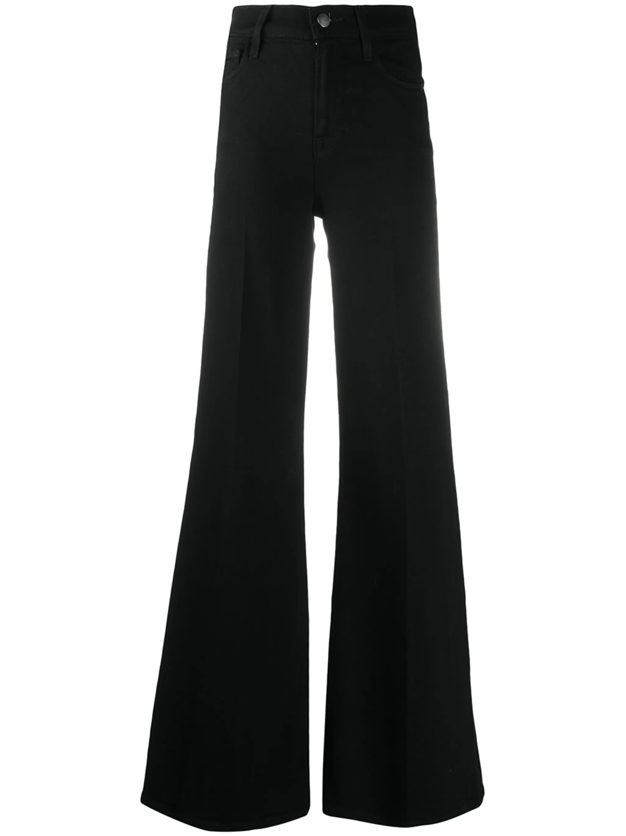high-waisted flared jeans