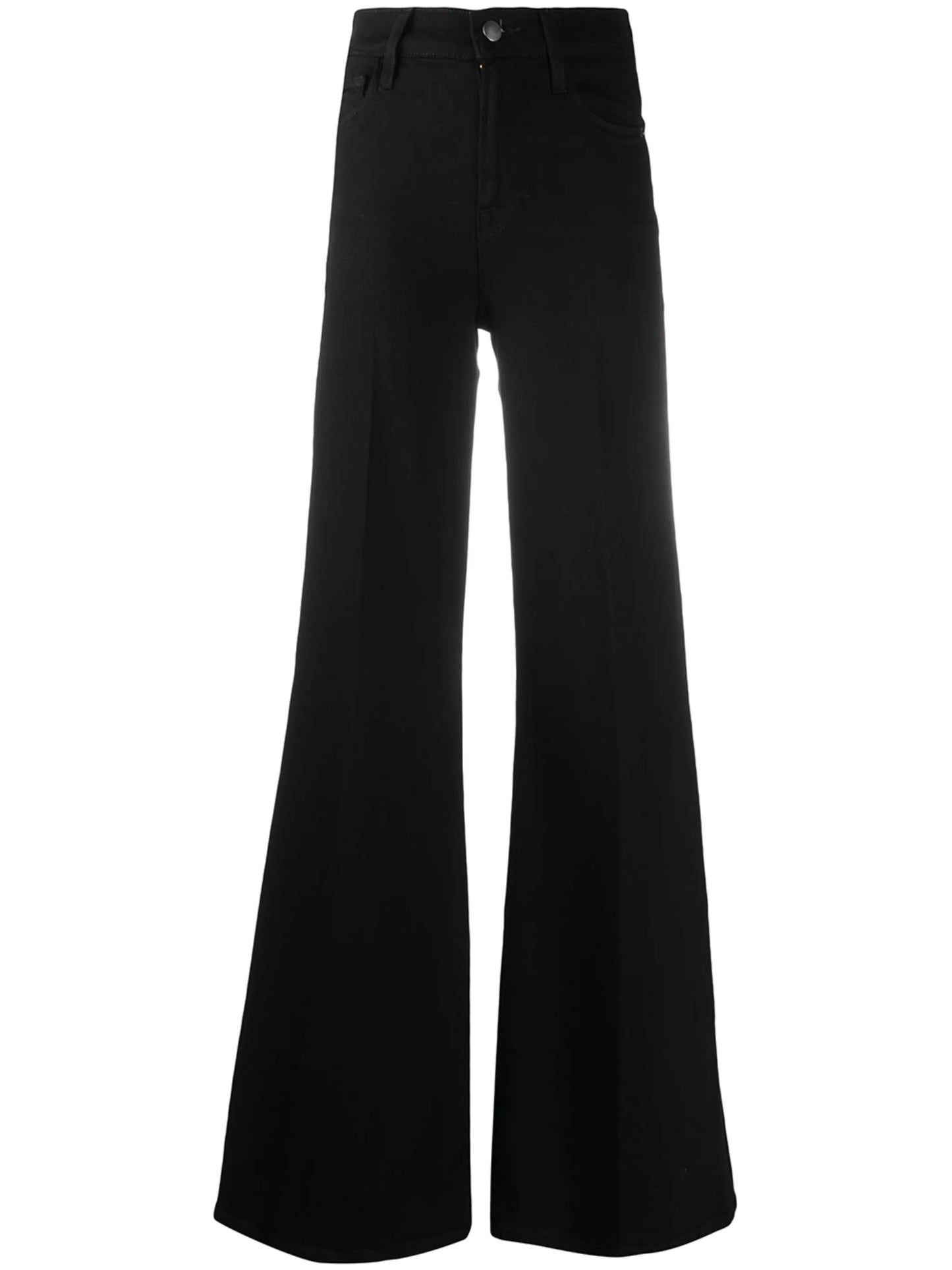 high-waisted flared jeans
