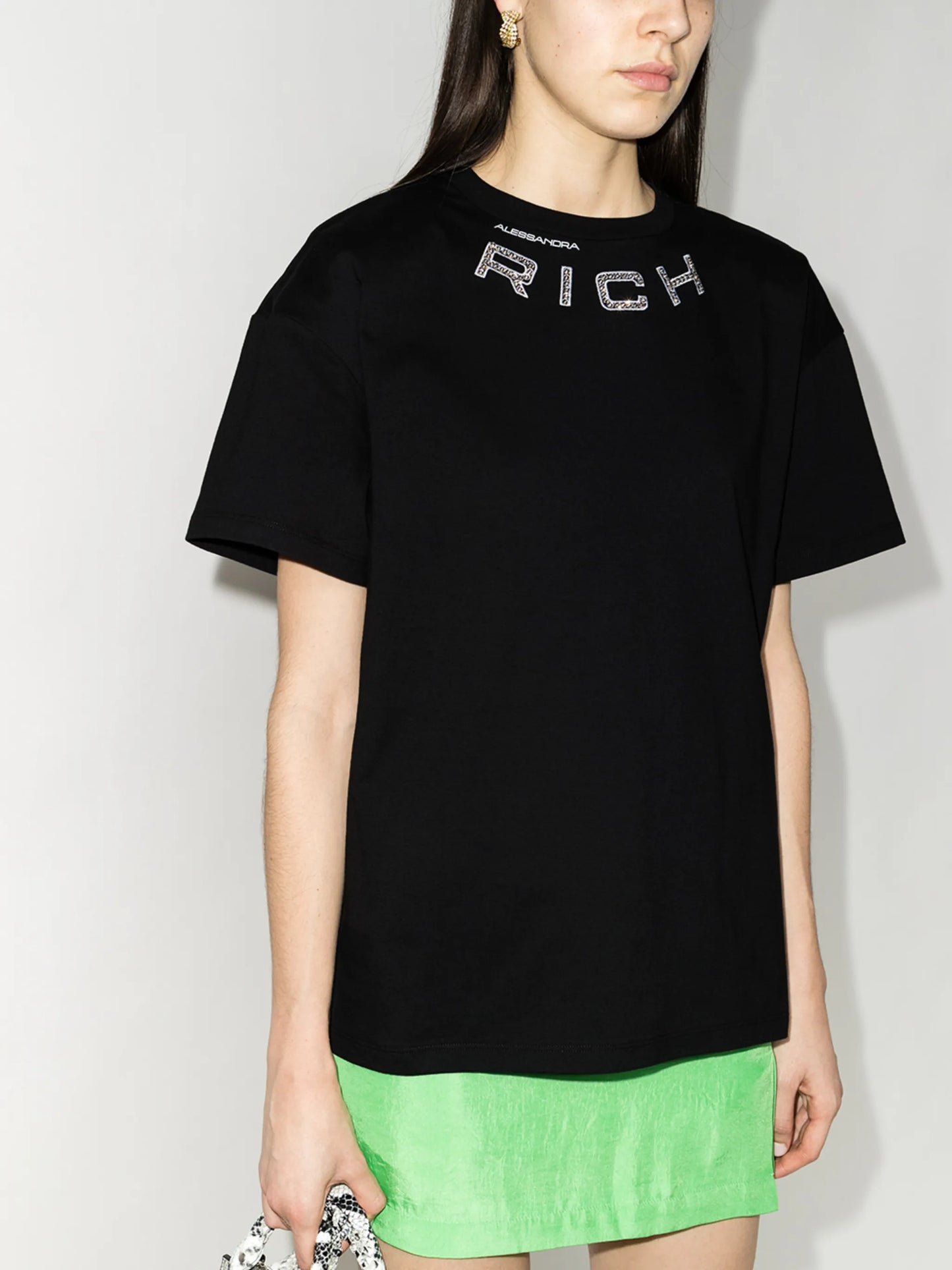 oversized crystal-embellished T-shirt