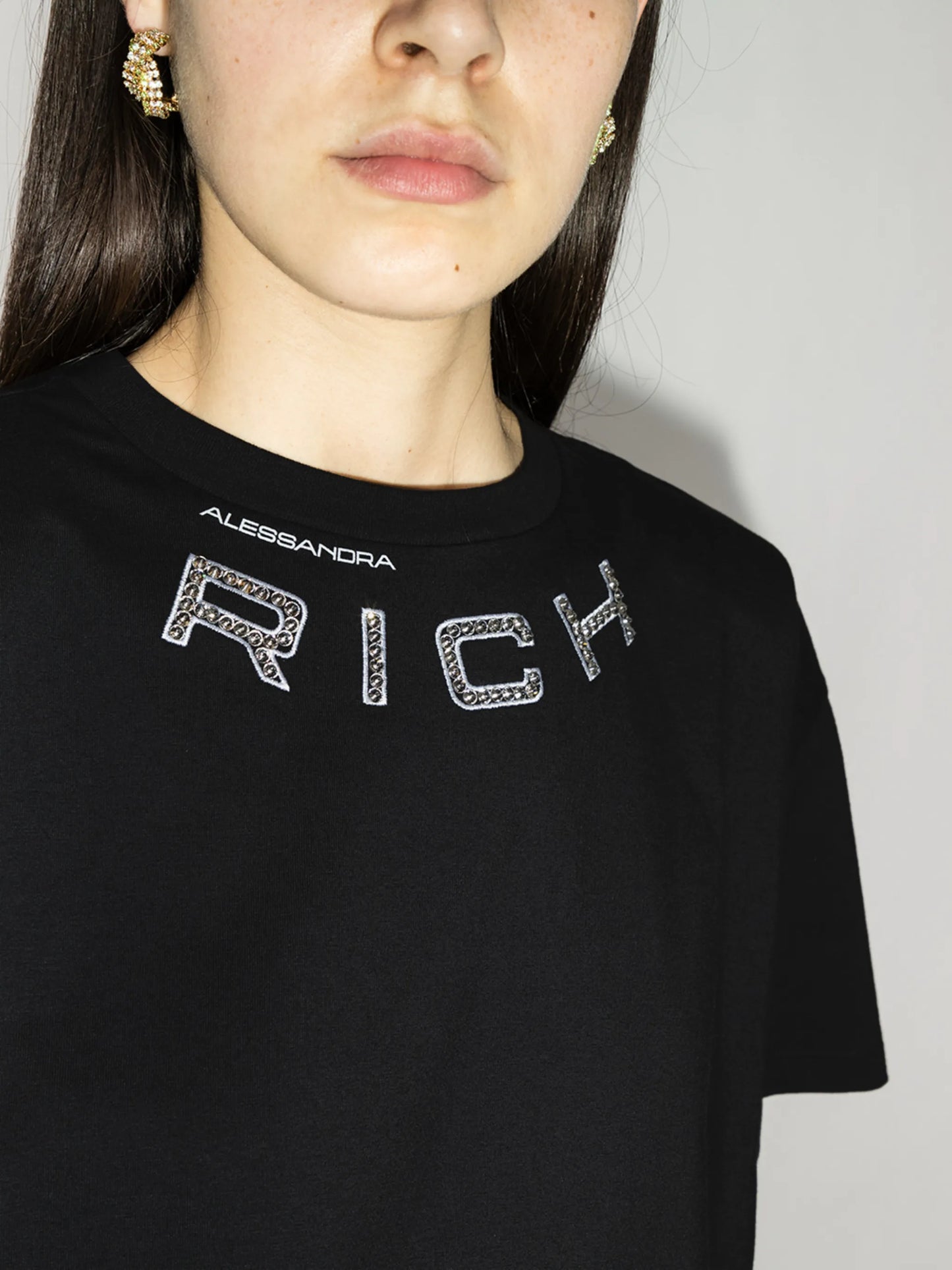 oversized crystal-embellished T-shirt