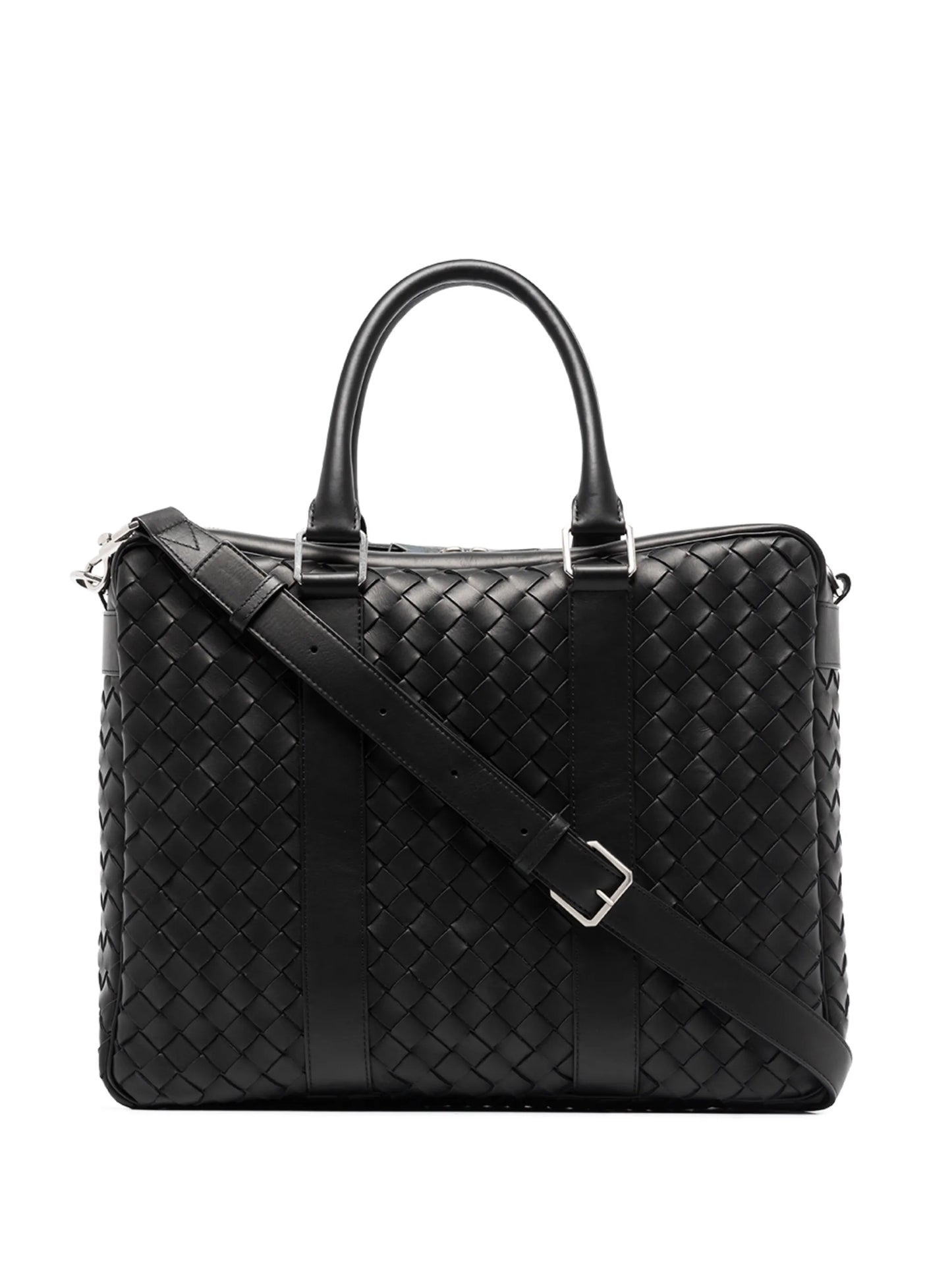 Intrecciato-finish briefcase