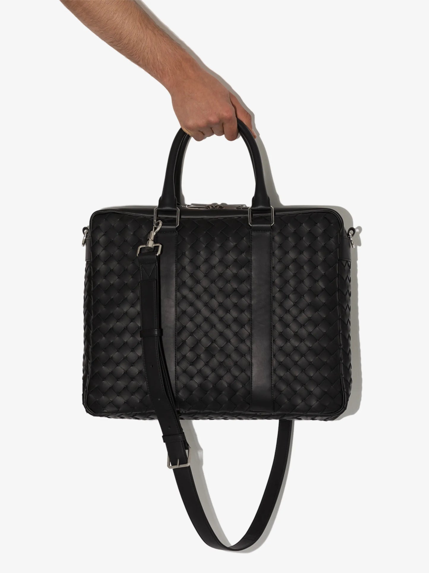 Intrecciato-finish briefcase