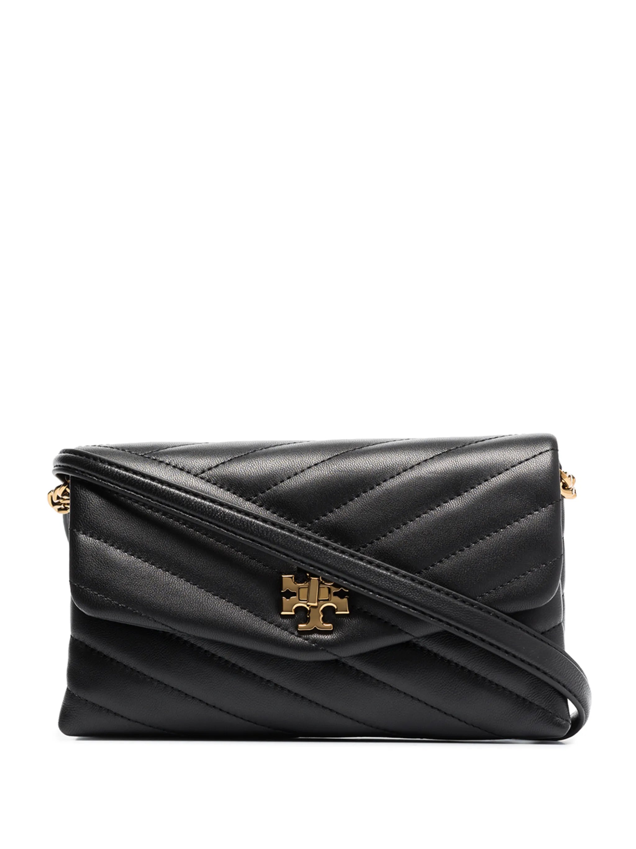 chevron leather chain wallet