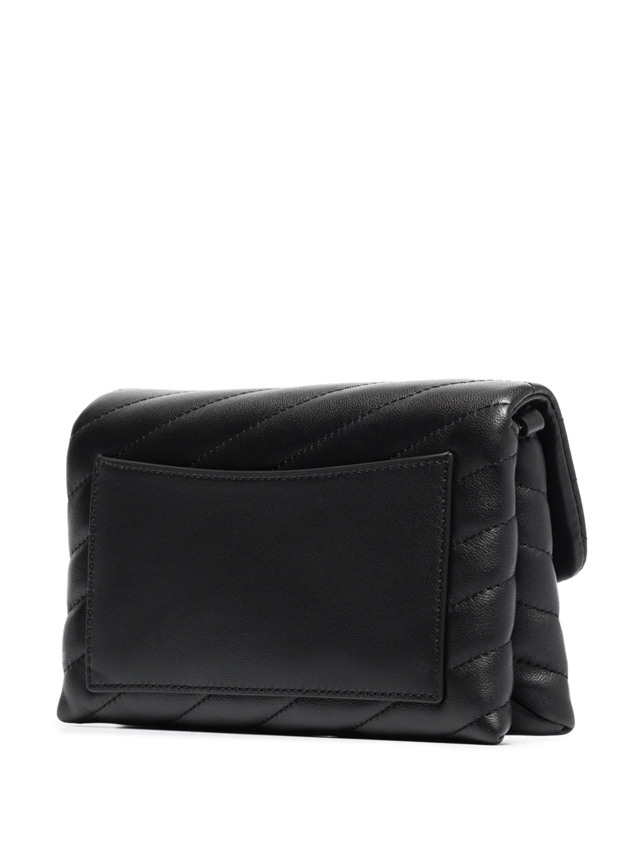 chevron leather chain wallet