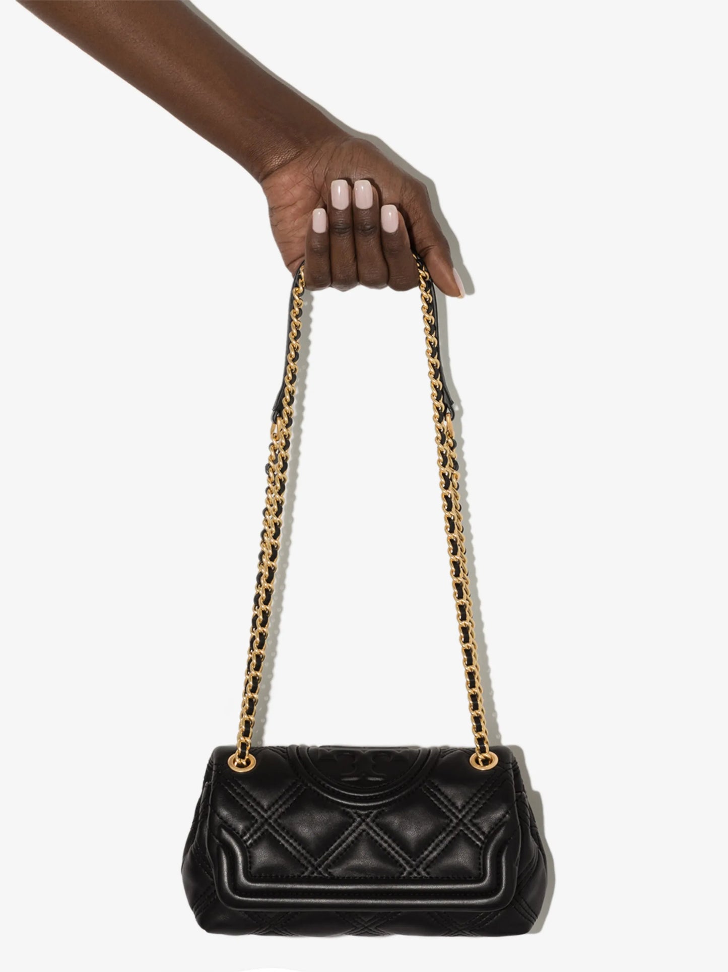 diamond-quilted leather shoulder bag