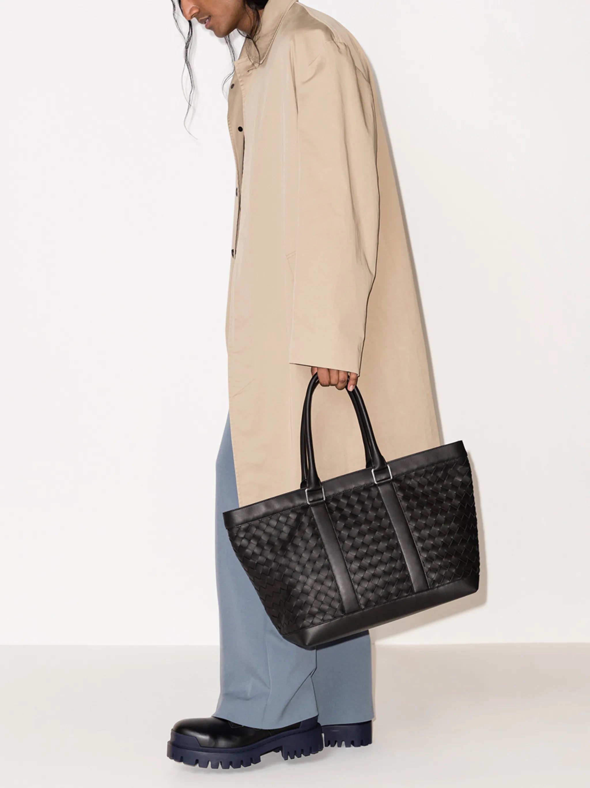 large Intrecciato maxi weave tote bag
